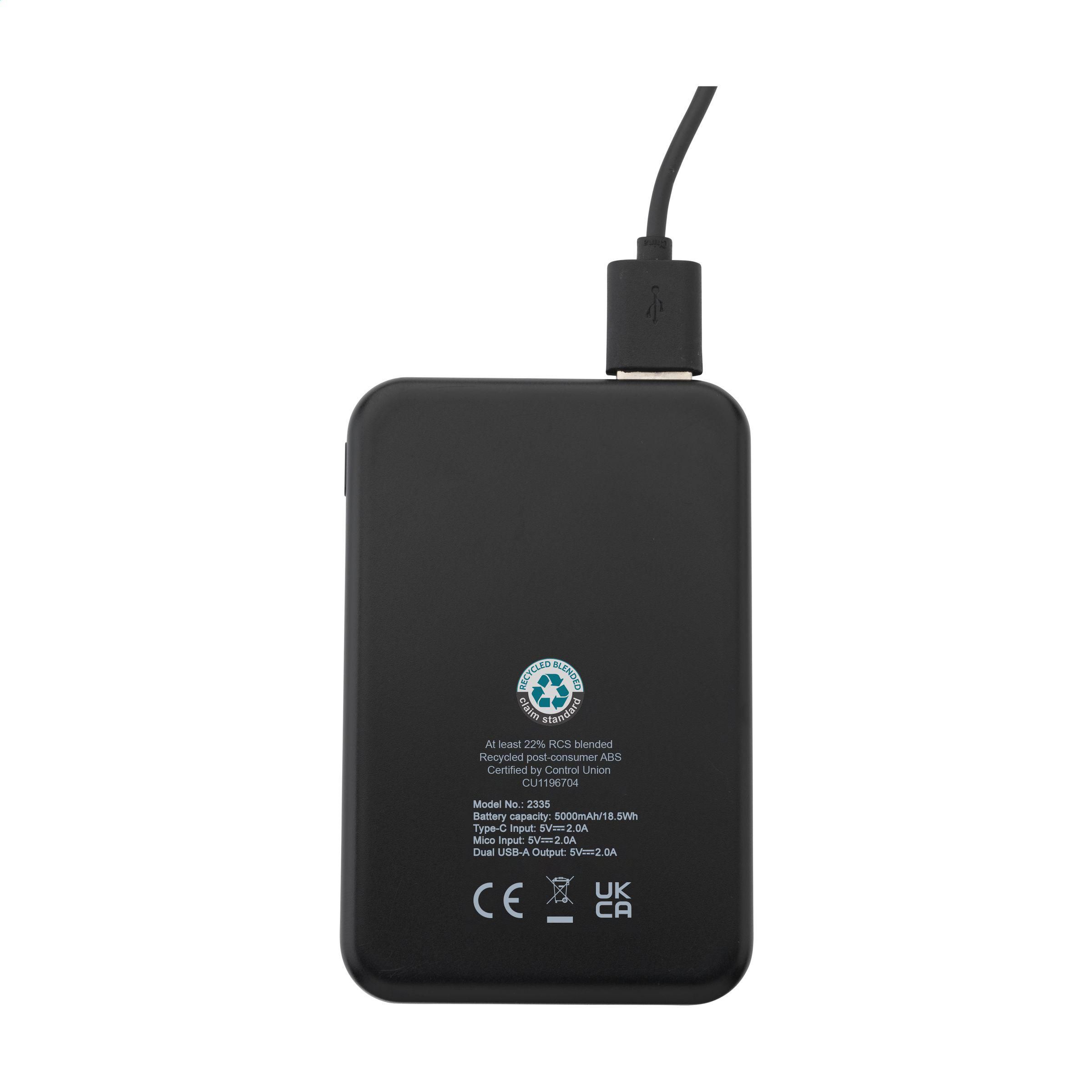 Vue 4 de Compact 5000 RCS Recycled ABS Powerbank