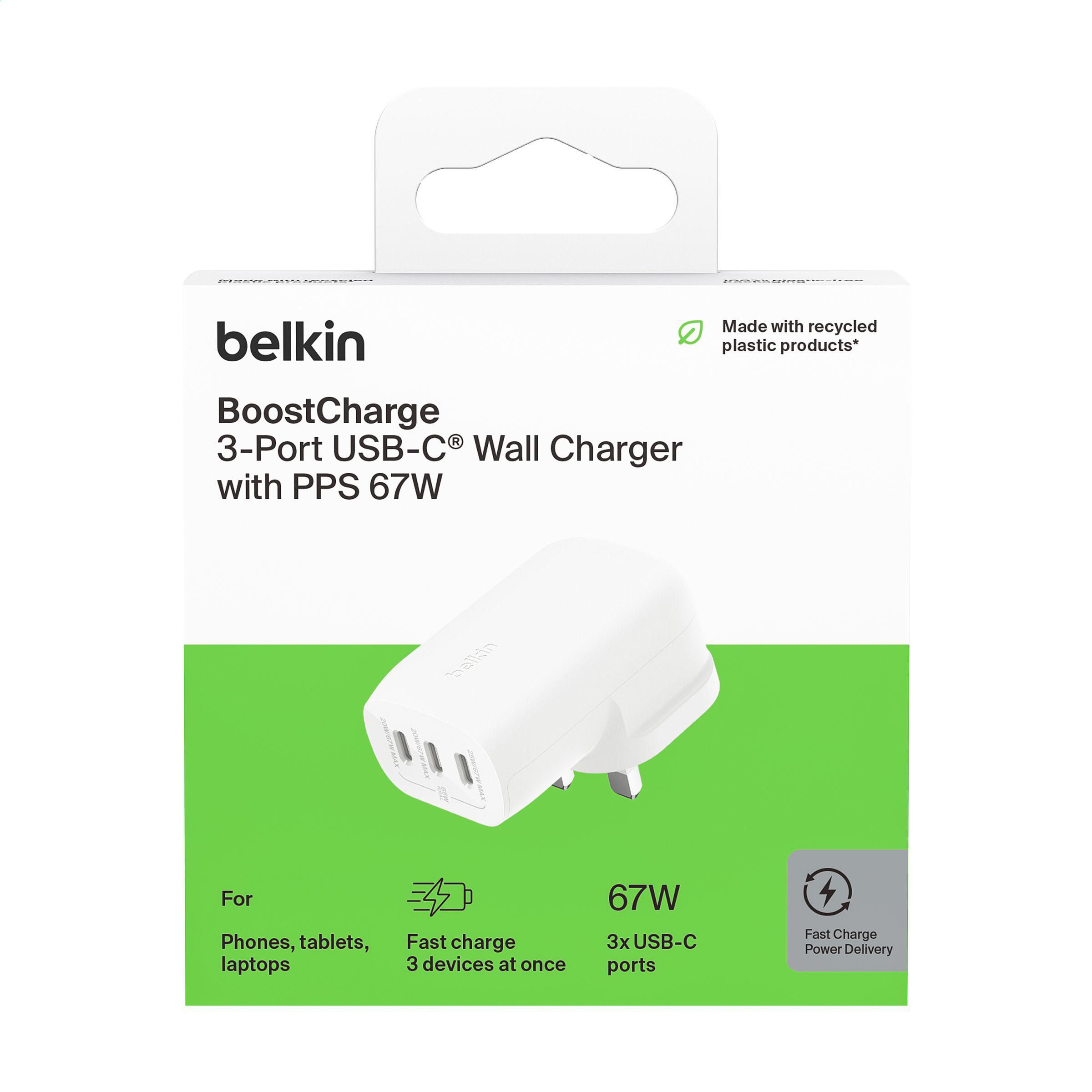 Vue 7 de Belkin BoostCharge 3-Port Wall Charger EU