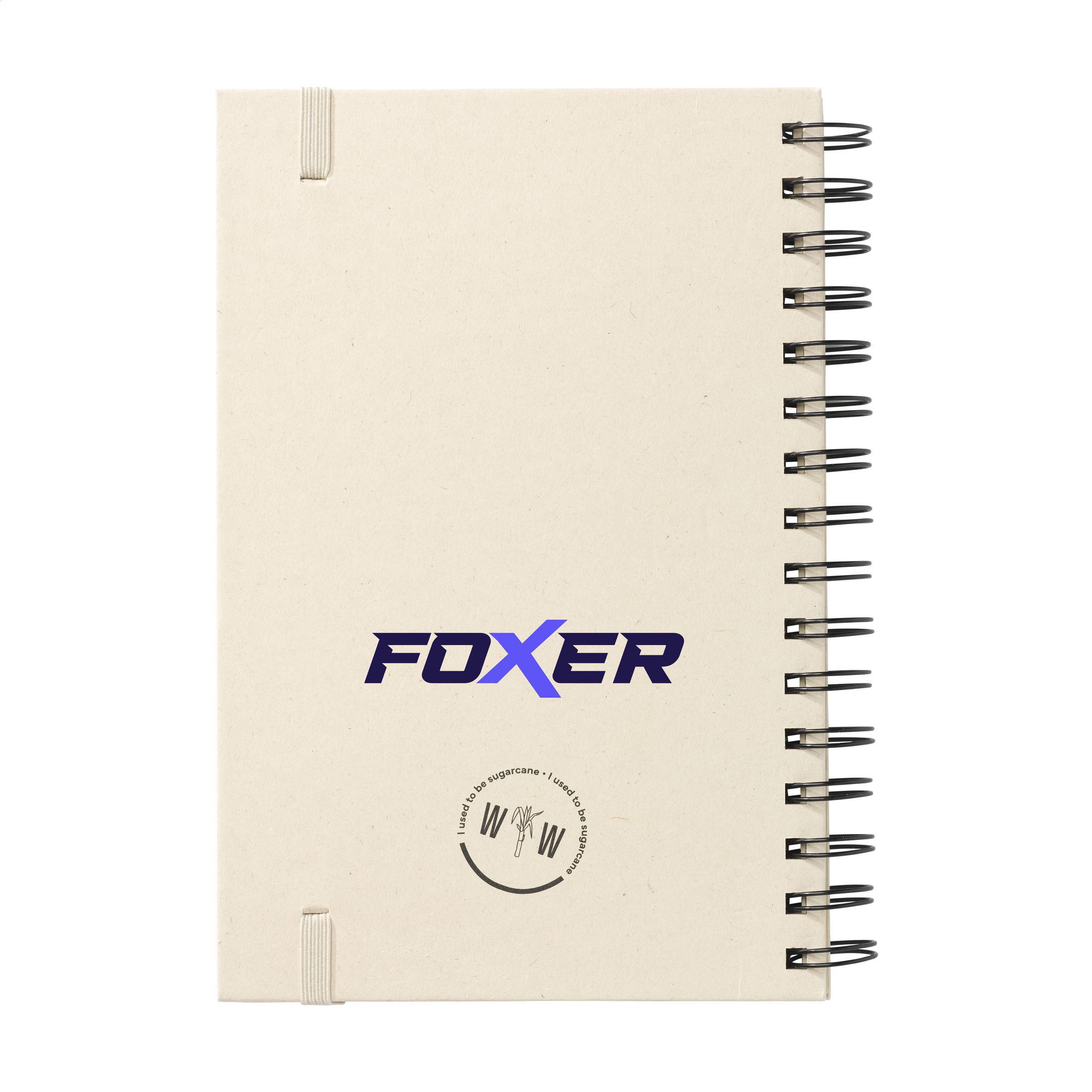 Vue 2 de Sugarcane Bagasse Spiral Notebook A5 carnet