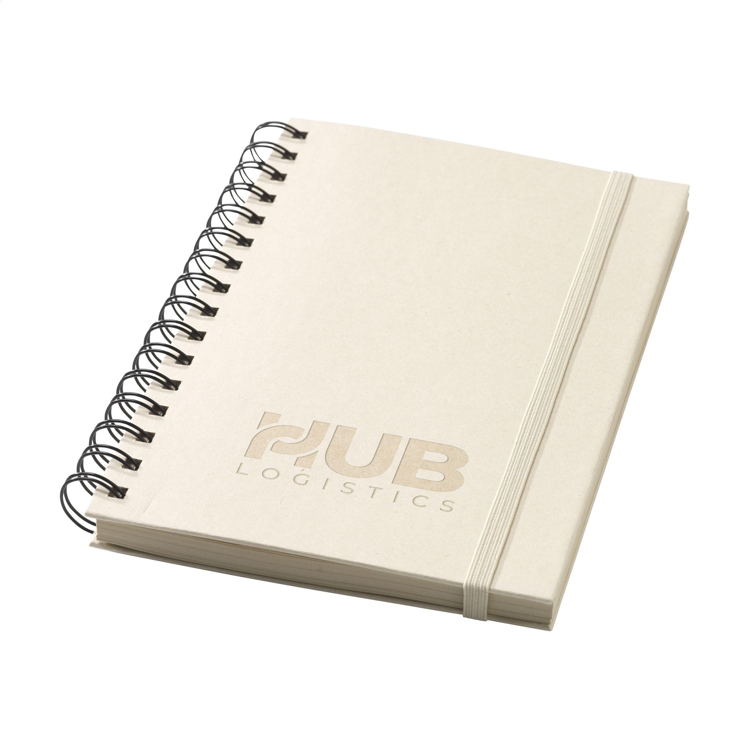 Vue 3 de Sugarcane Bagasse Spiral Notebook A5 carnet