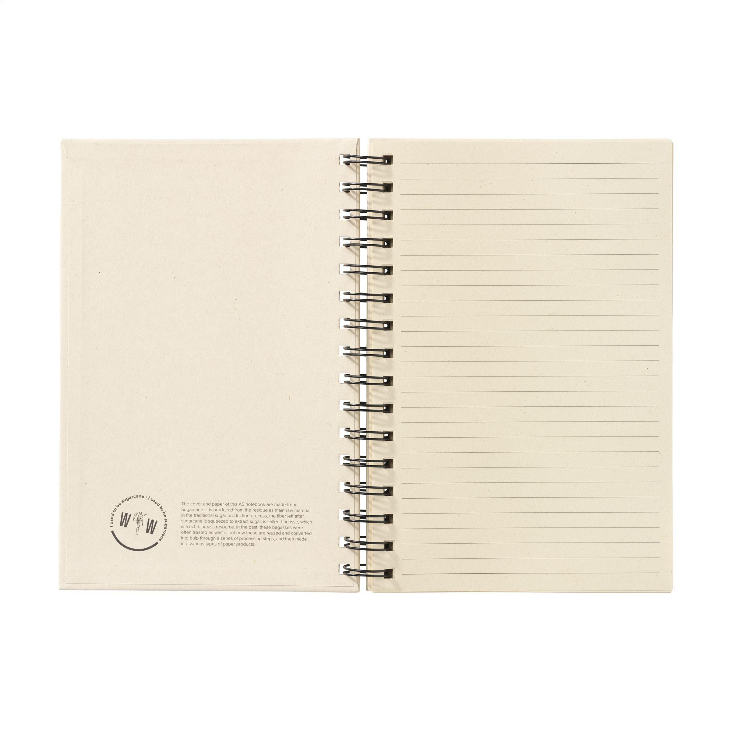 Vue 5 de Sugarcane Bagasse Spiral Notebook A5 carnet