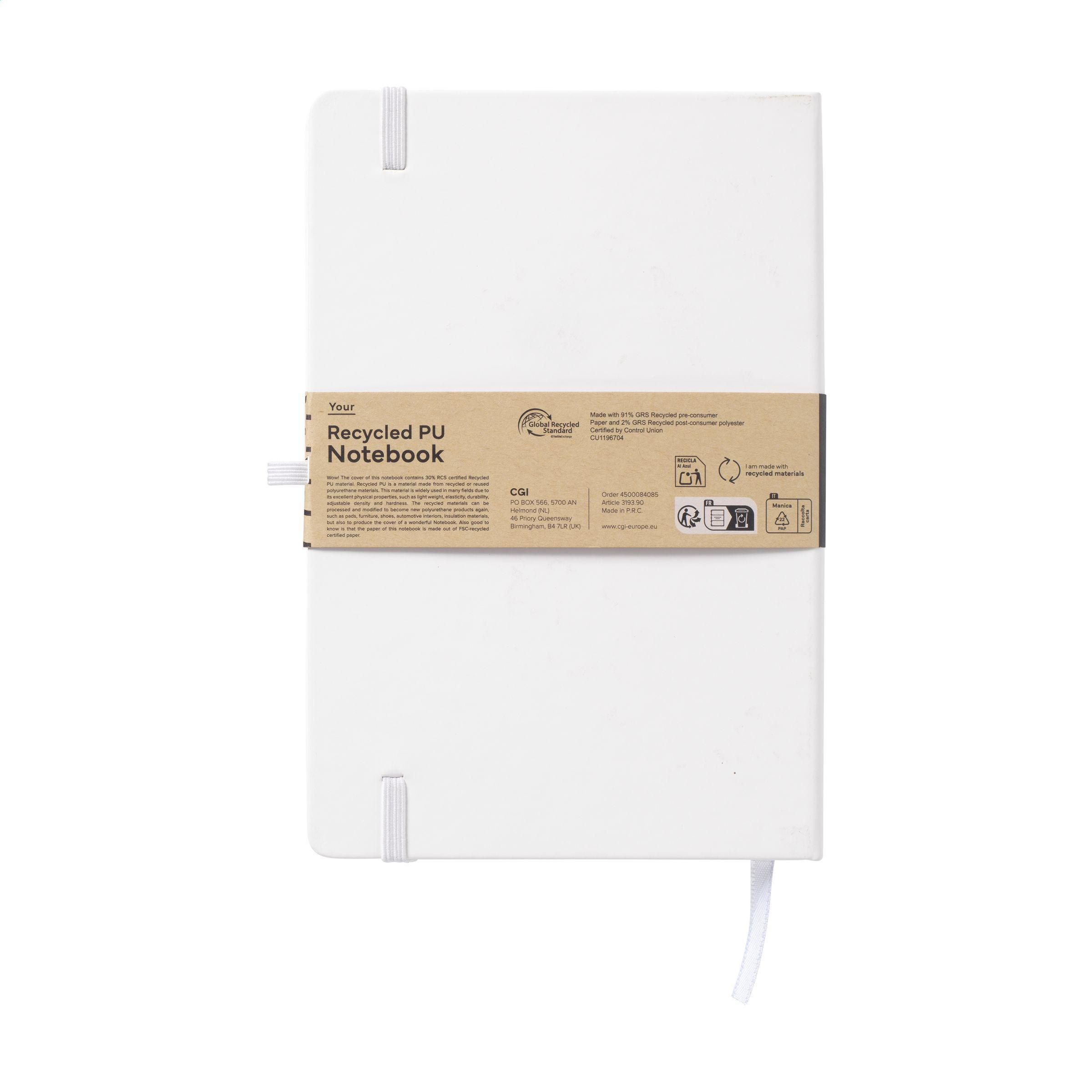 Vue 2 de Recycled GRS PU Notebook A5 carnet de notes