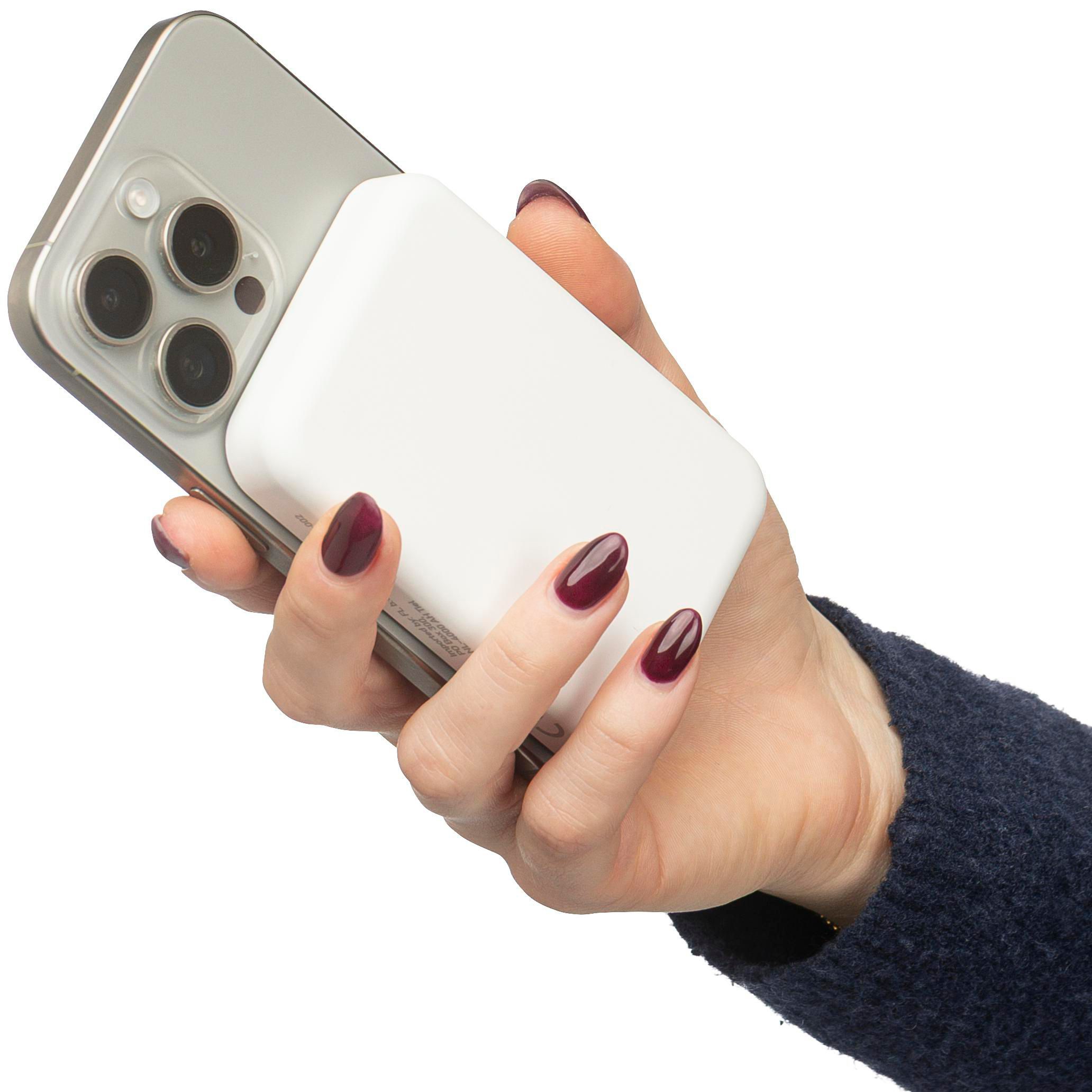 Vue 7 de Batterie externe avec chargeur sans fil Miren | Recyclée | 5&nbsp;000 mAh | Compatible MagSafe