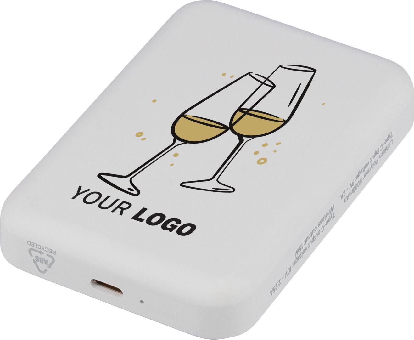 Vue 4 de Batterie externe avec chargeur sans fil Miren | Recyclée | 5&nbsp;000 mAh | Compatible MagSafe