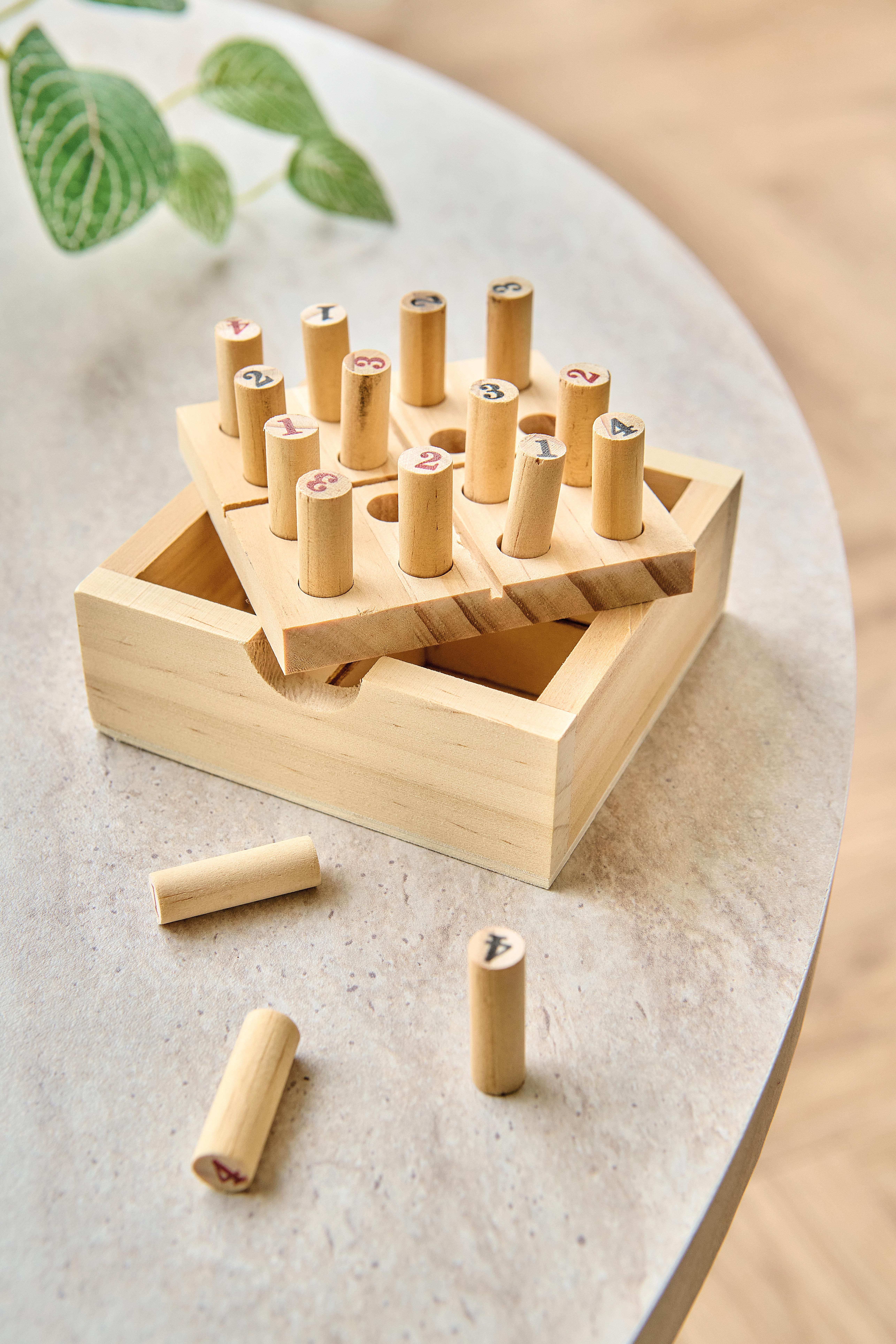 Vue 5 de Set de mini-sudoku Kenza | Bois de pin