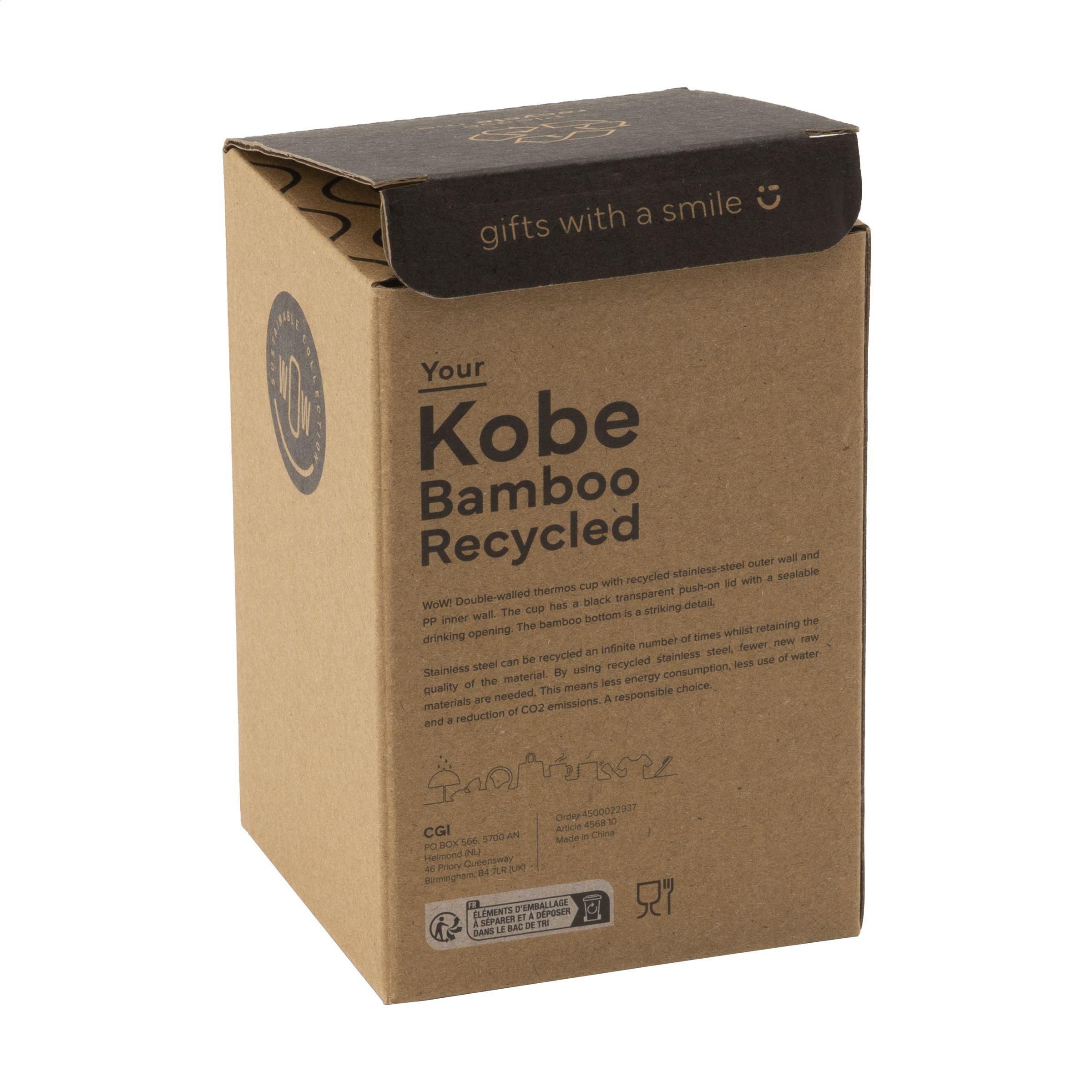 Vue 6 de Kobe Bamboo RCS Recycled Steel 350 ml mug