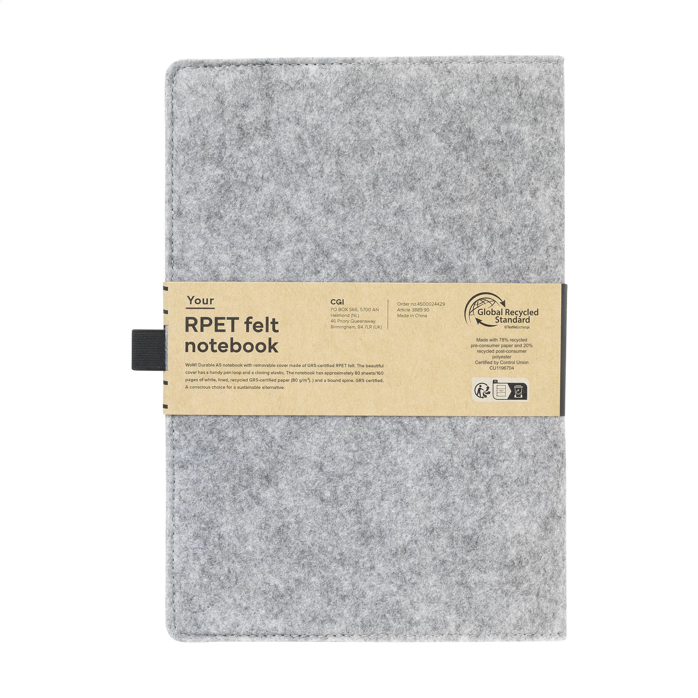 Vue 8 de Felty GRS RPET Notebook A5 carnet de notes