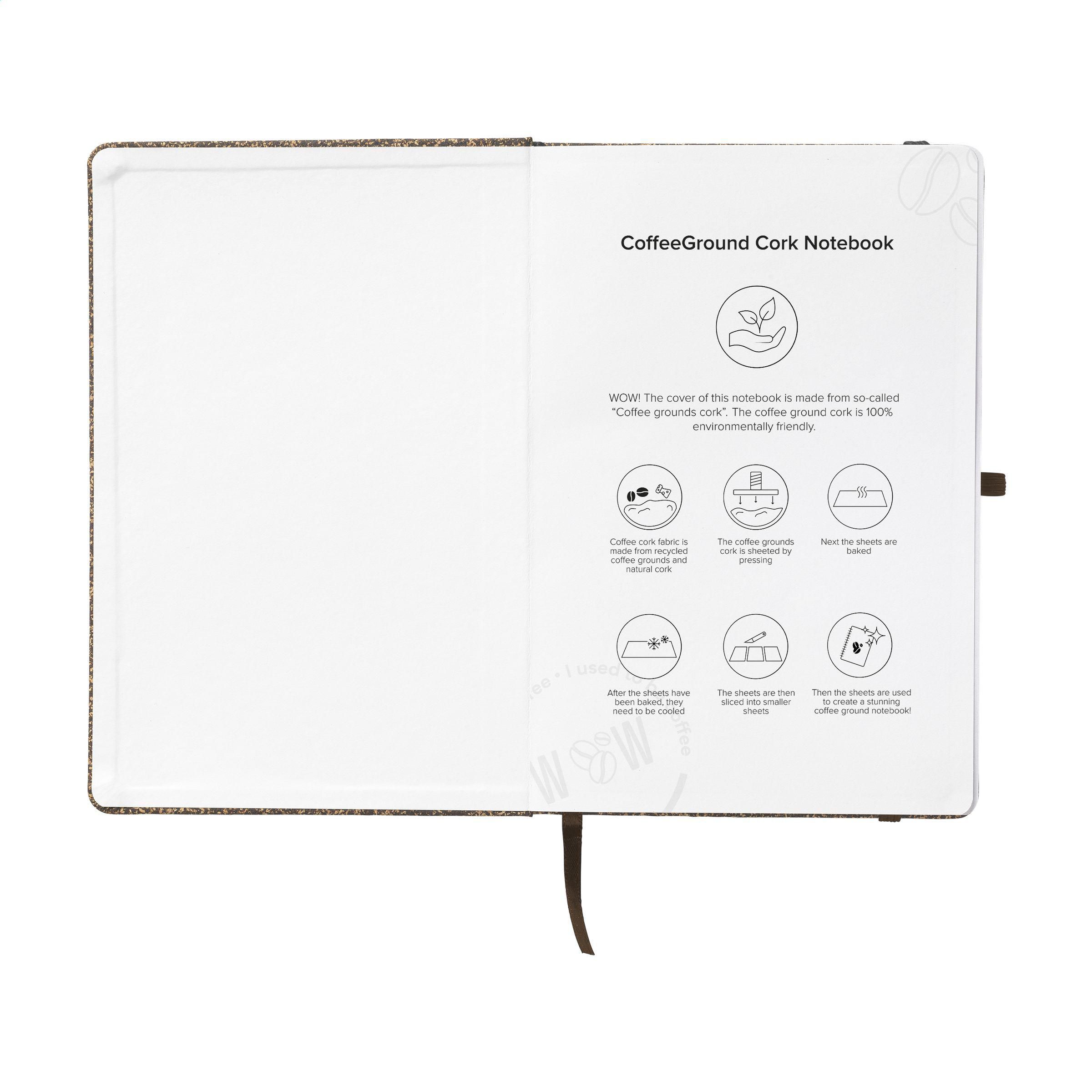 Vue 5 de CoffeeGround Cork Notebook A5 carnet de notes