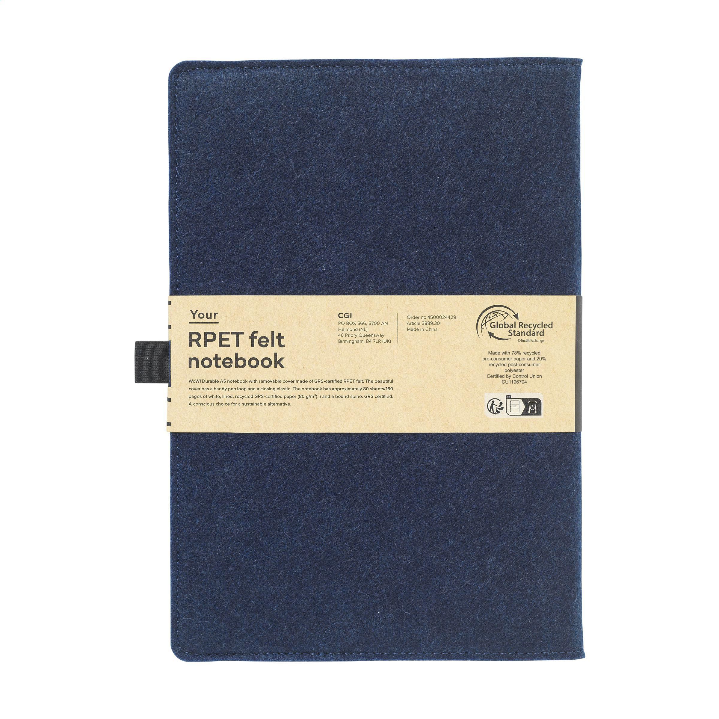 Vue 2 de Felty GRS RPET Notebook A5 carnet de notes