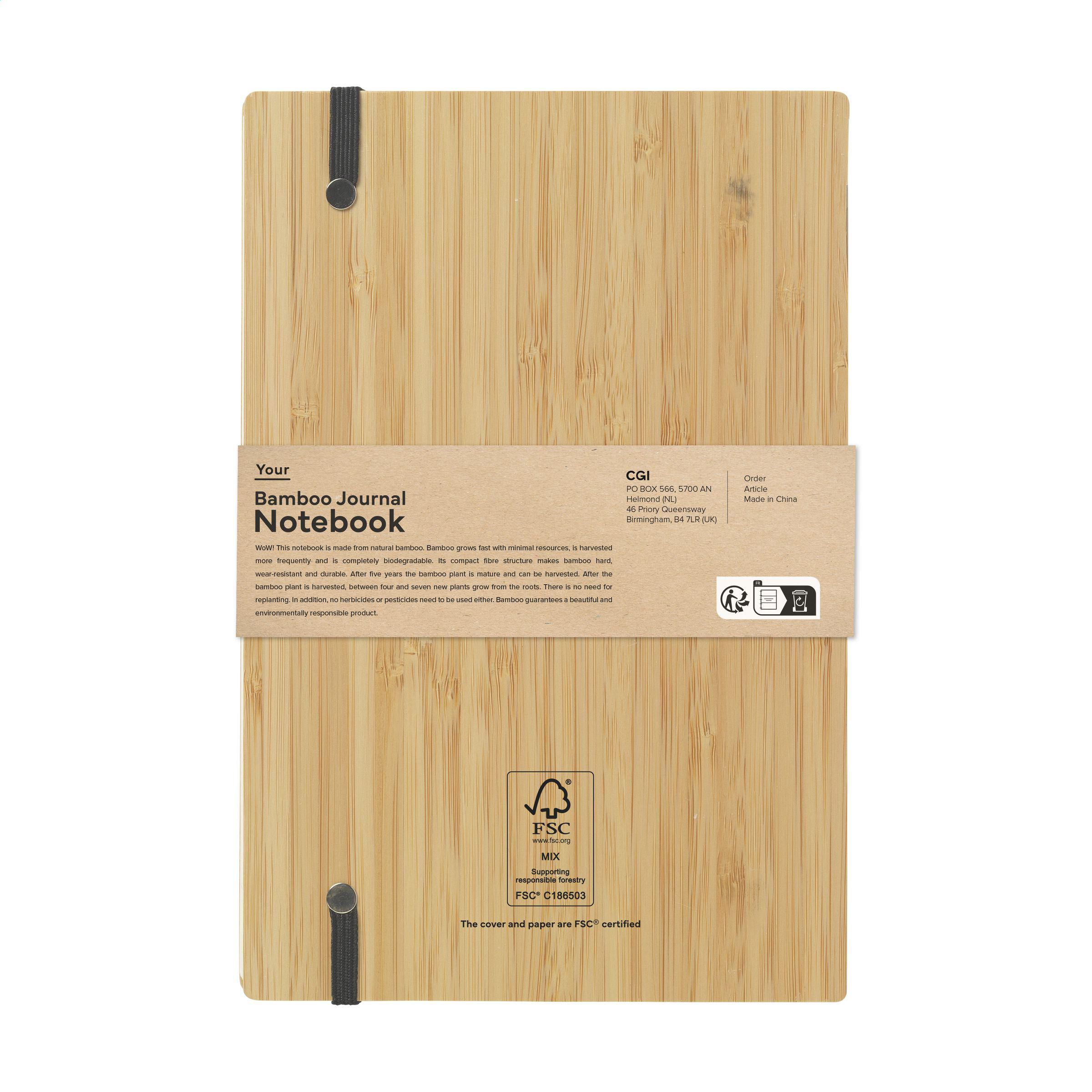 Vue 2 de Bamboo Journal Naked Spine Notebook A5 carnet de notes