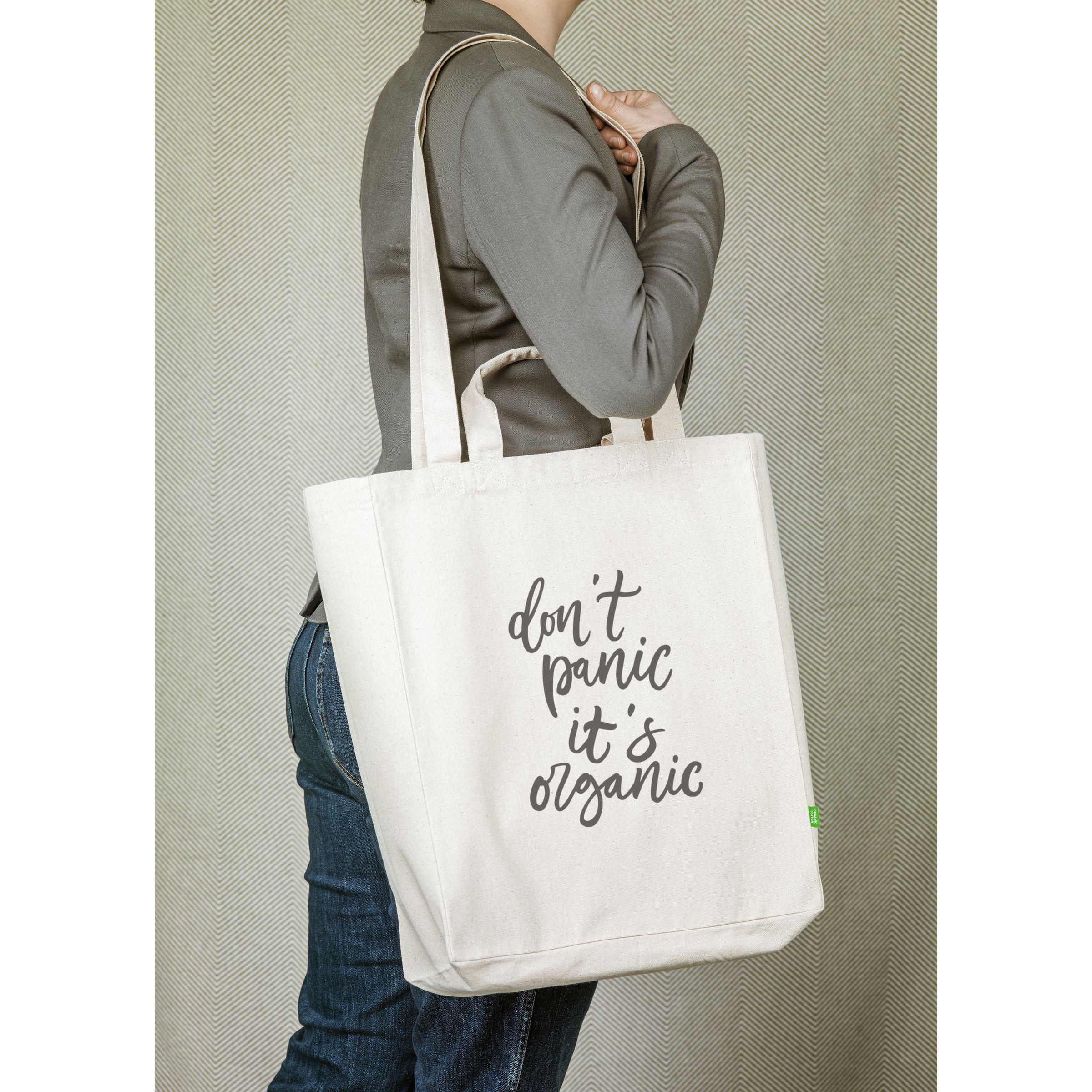Vue 4 de Organic Cotton Canvas Tote Bag Natural (280 g/m²) sac