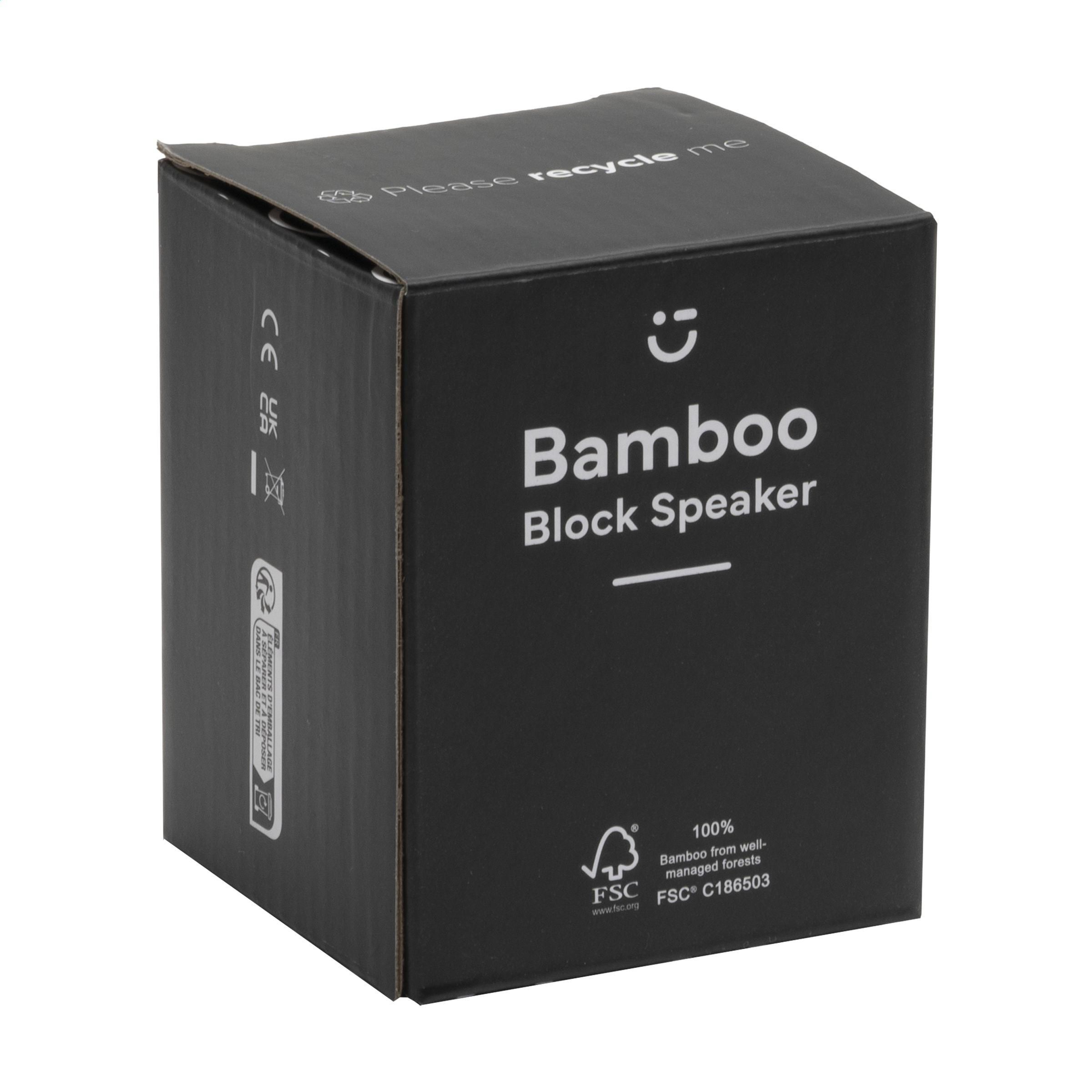 Vue 5 de Bamboo Block Speaker avec chargeur sans fil
