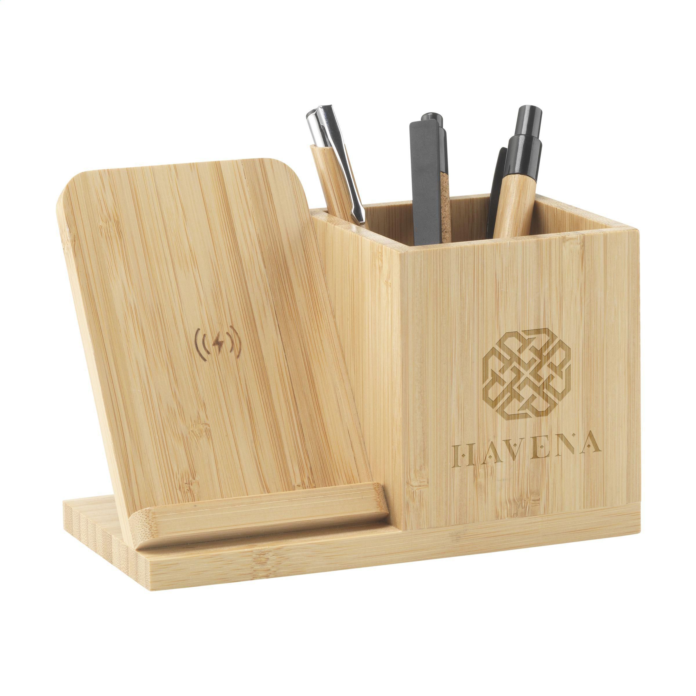 Bamboo Boss 15W support de charge/porte-stylo