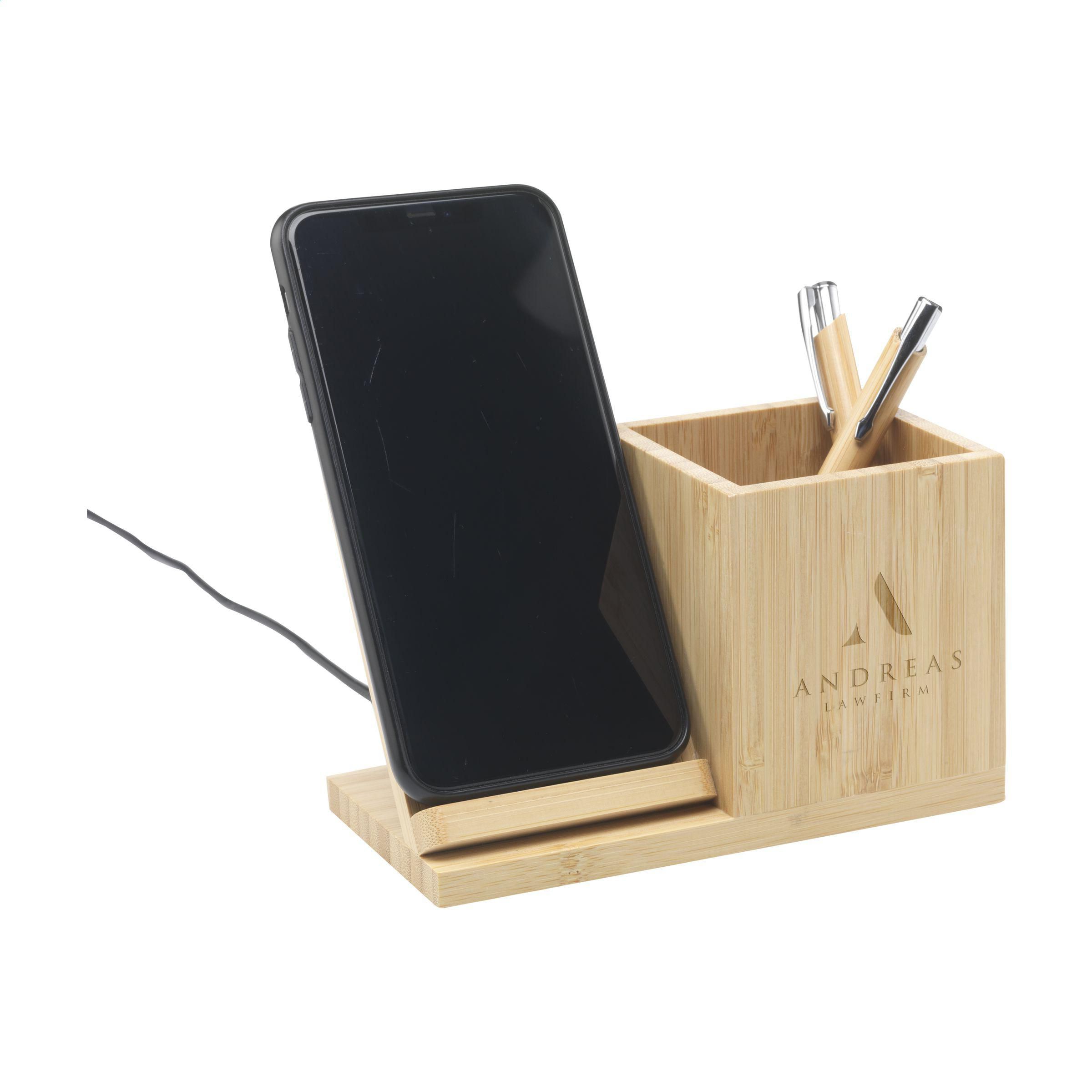 Vue 3 de Bamboo Boss 15W support de charge/porte-stylo