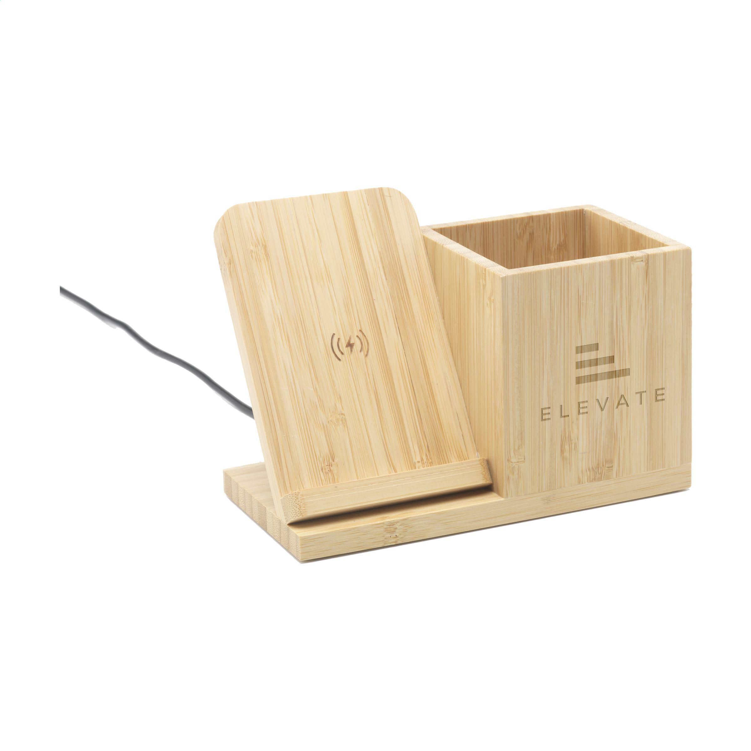 Vue 4 de Bamboo Boss 15W support de charge/porte-stylo