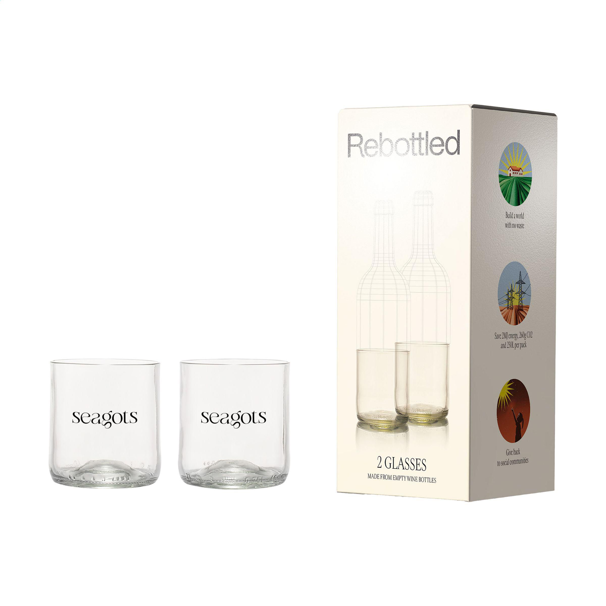Vue 2 de Rebottled® Short Tumbler 2-pack verres