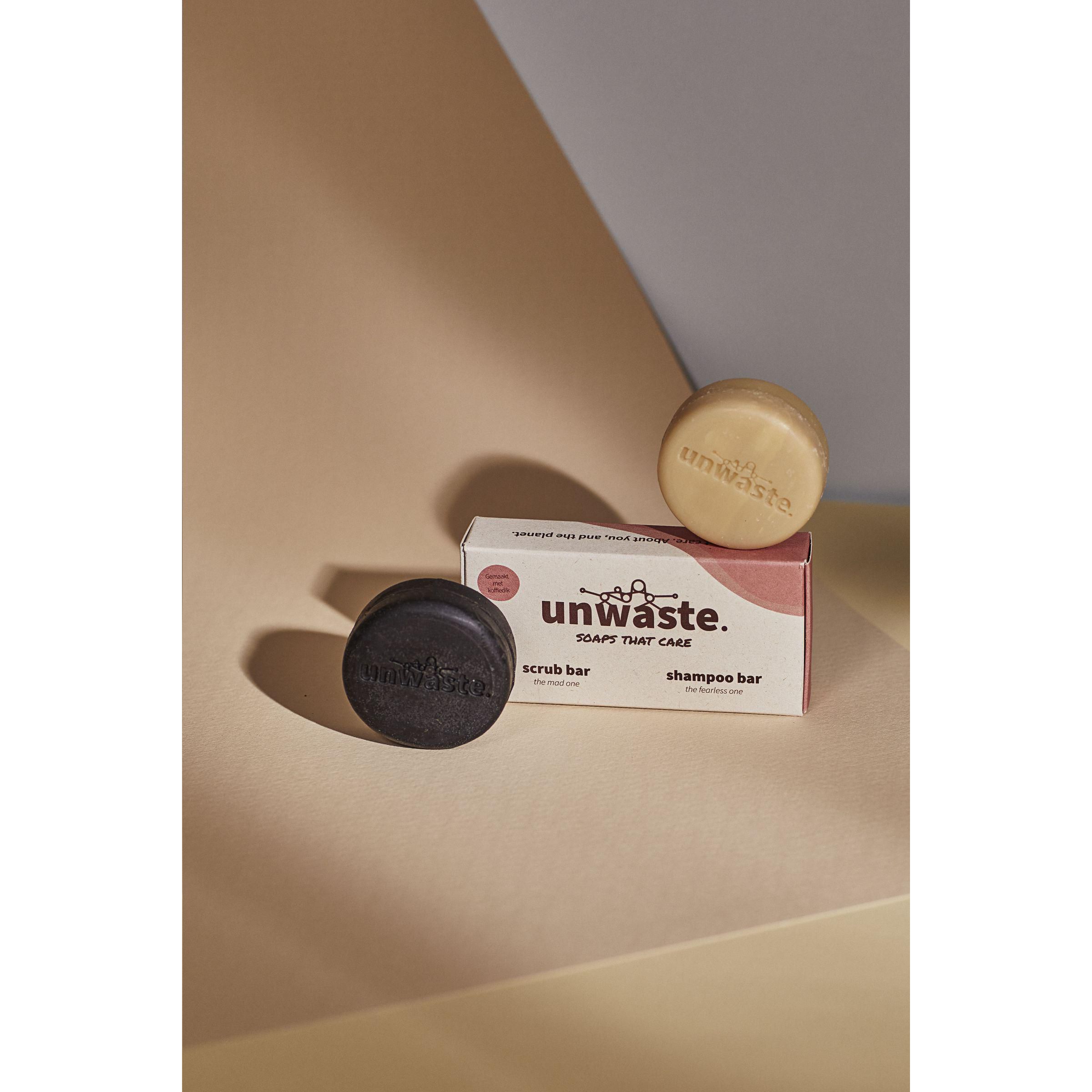 Vue 7 de Unwaste Duopack Scrub & Shampoo bar Koffieolie