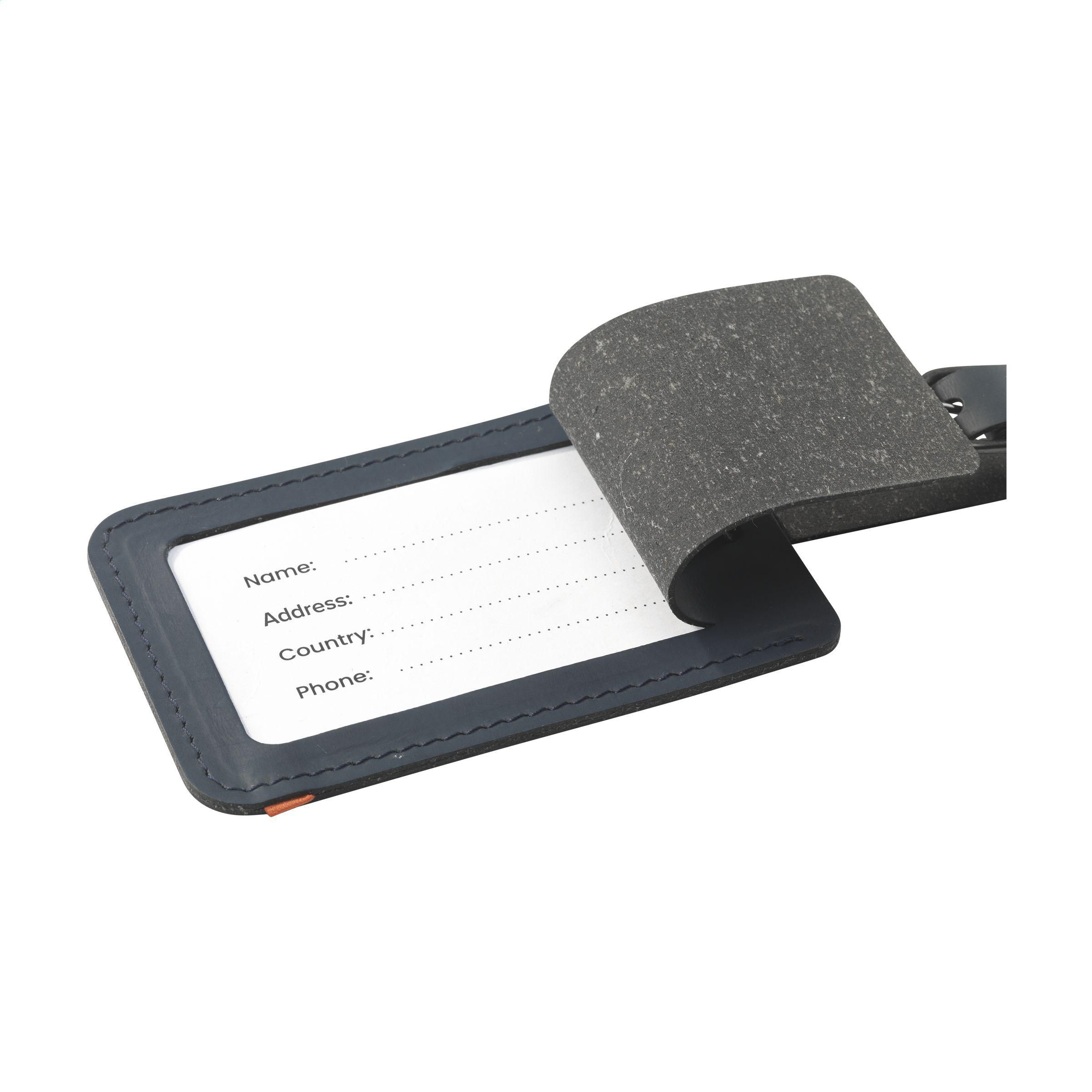 Vue 4 de Recycled Leather Luggage Tag 'étiquette de bagage