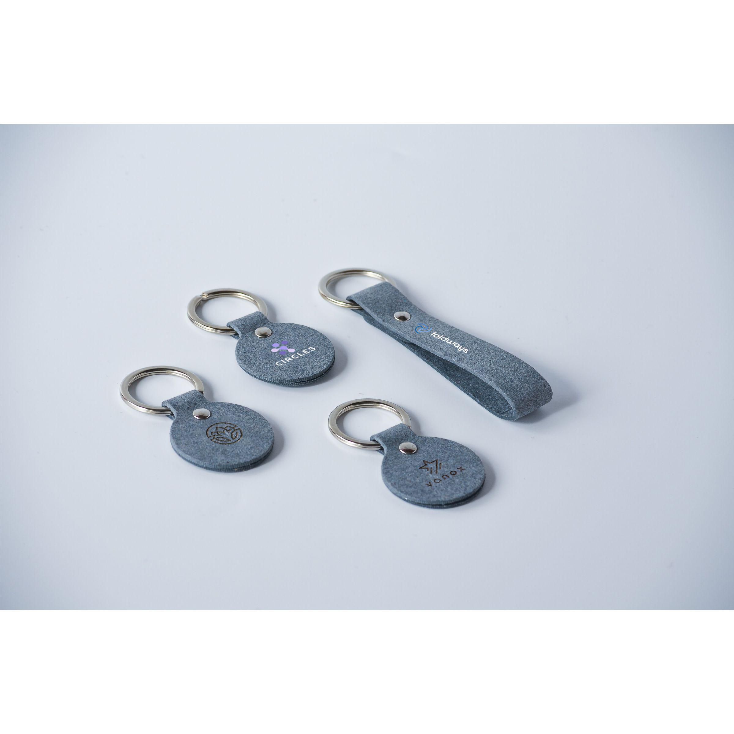 Vue 6 de Recycled Denim Textile Keyring Round porte-clés