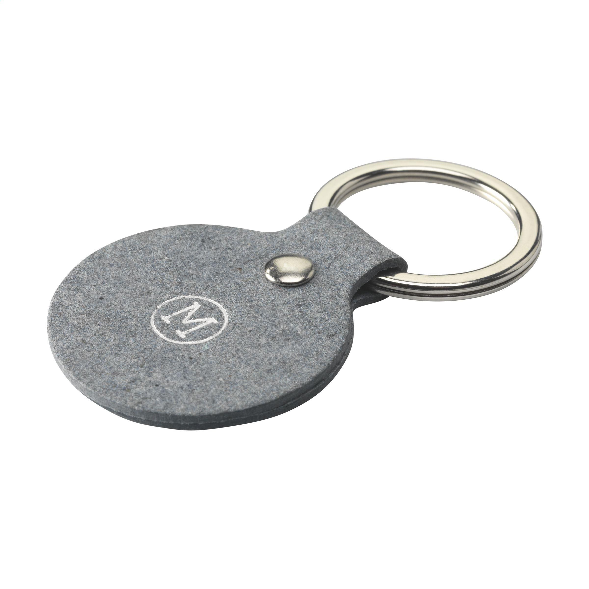 Vue 2 de Recycled Denim Textile Keyring Round porte-clés