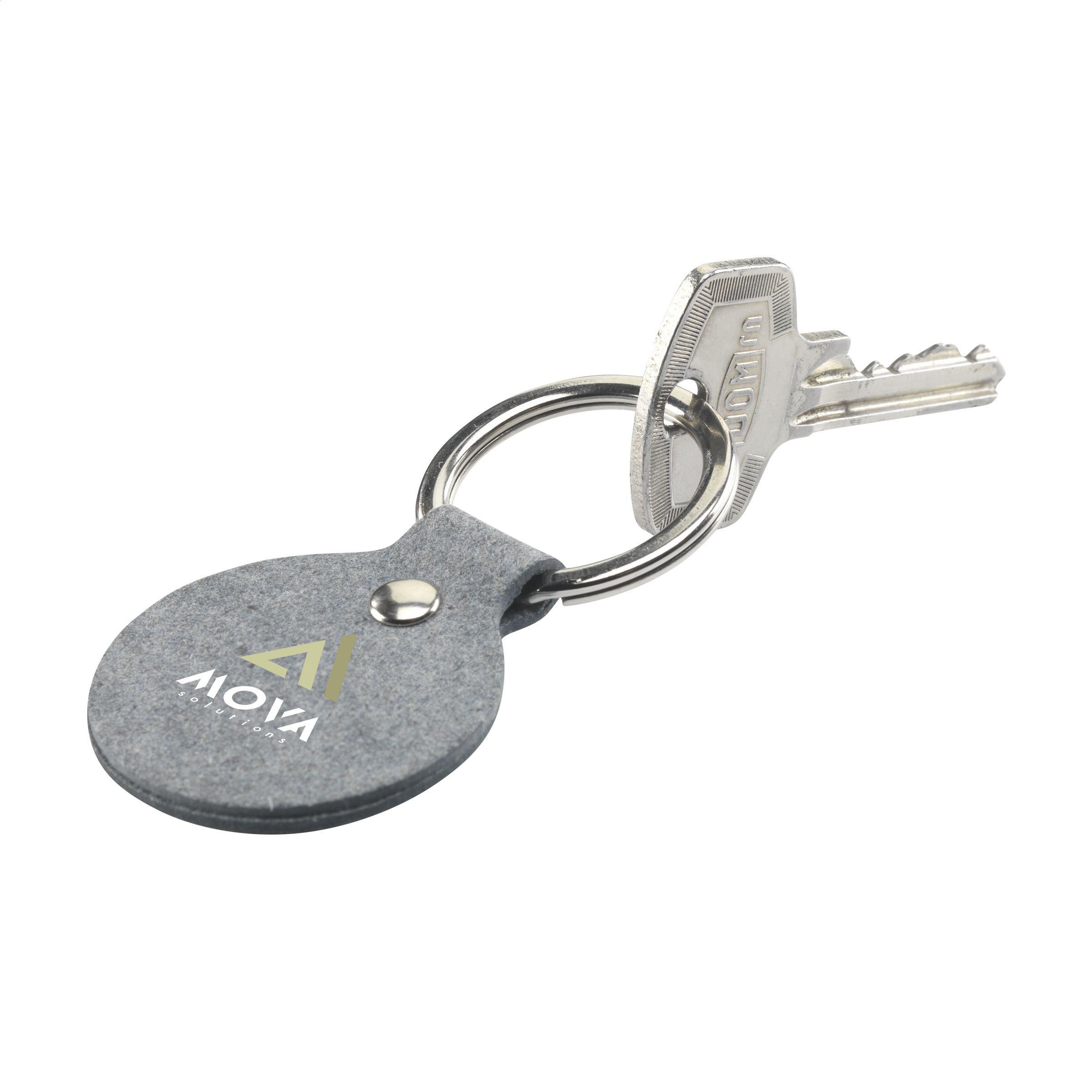 Vue 3 de Recycled Denim Textile Keyring Round porte-clés