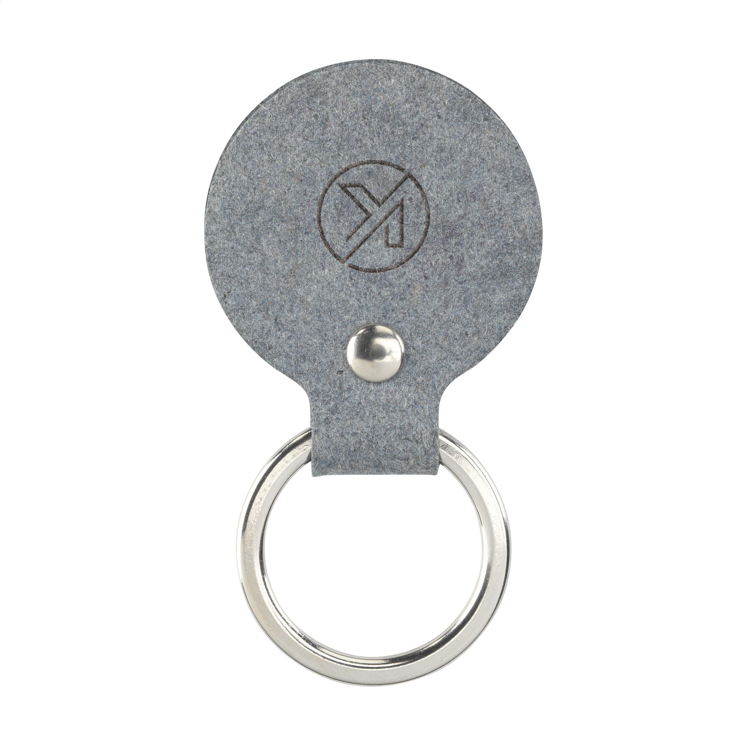 Vue 4 de Recycled Denim Textile Keyring Round porte-clés