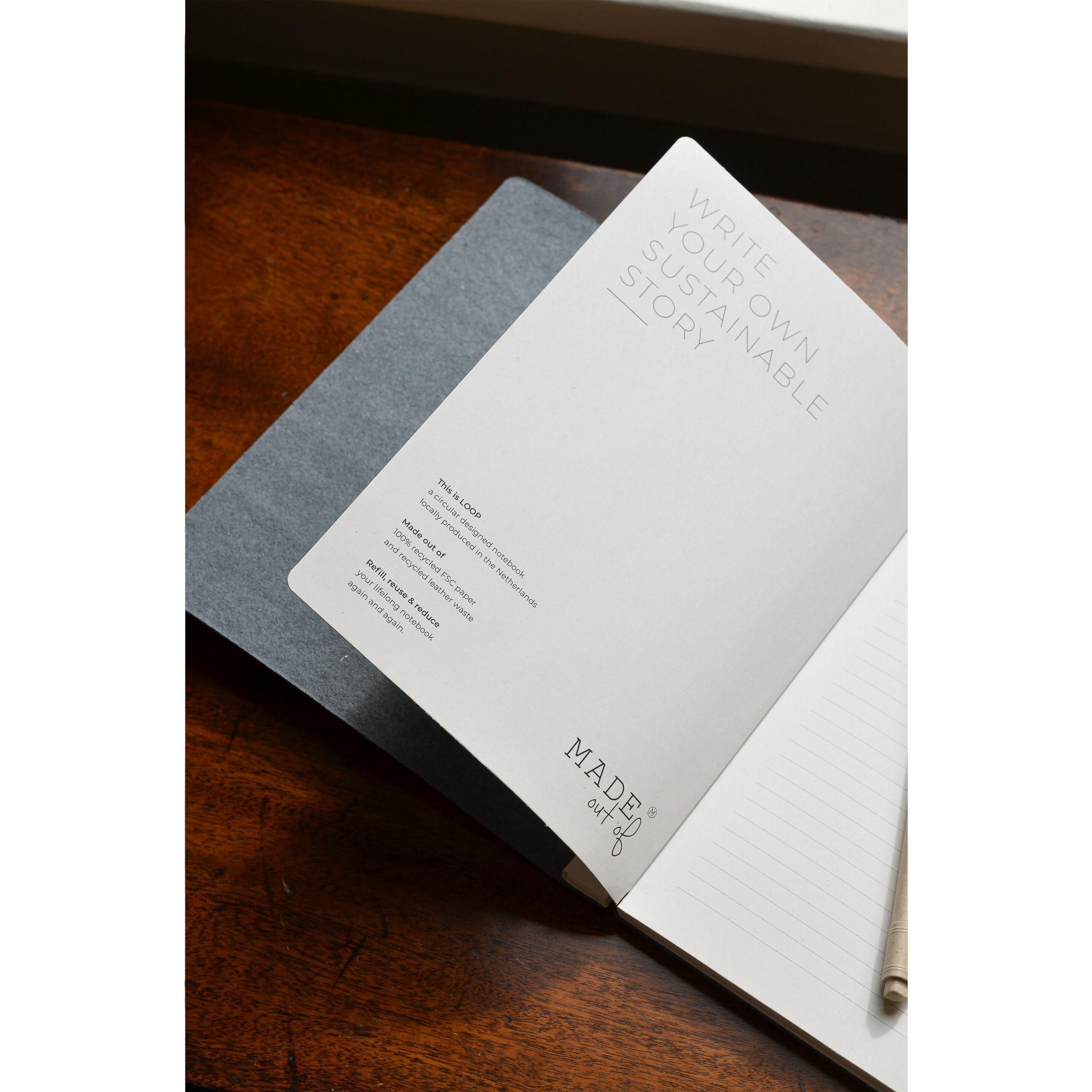 Vue 11 de Recycled Textile Refillable Notebook A5 carnet de notes