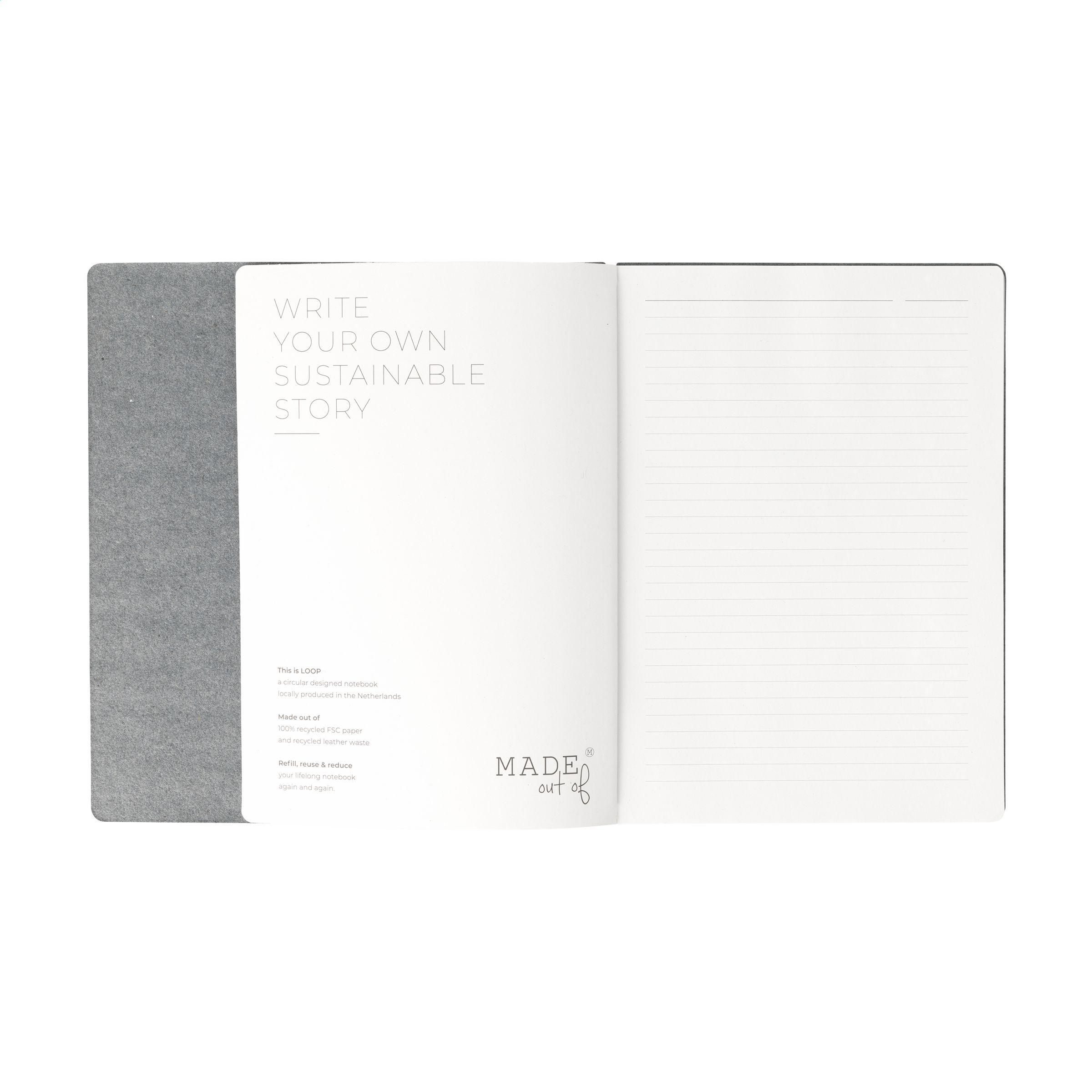 Vue 4 de Recycled Textile Refillable Notebook A5 carnet de notes