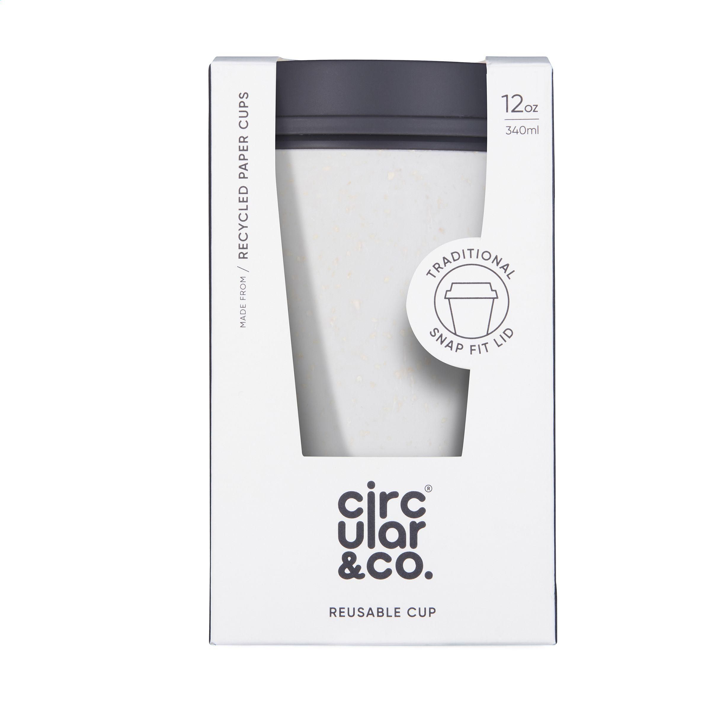 Vue 4 de Circular&Co Recycled Now Cup Black Lid 340 ml mug