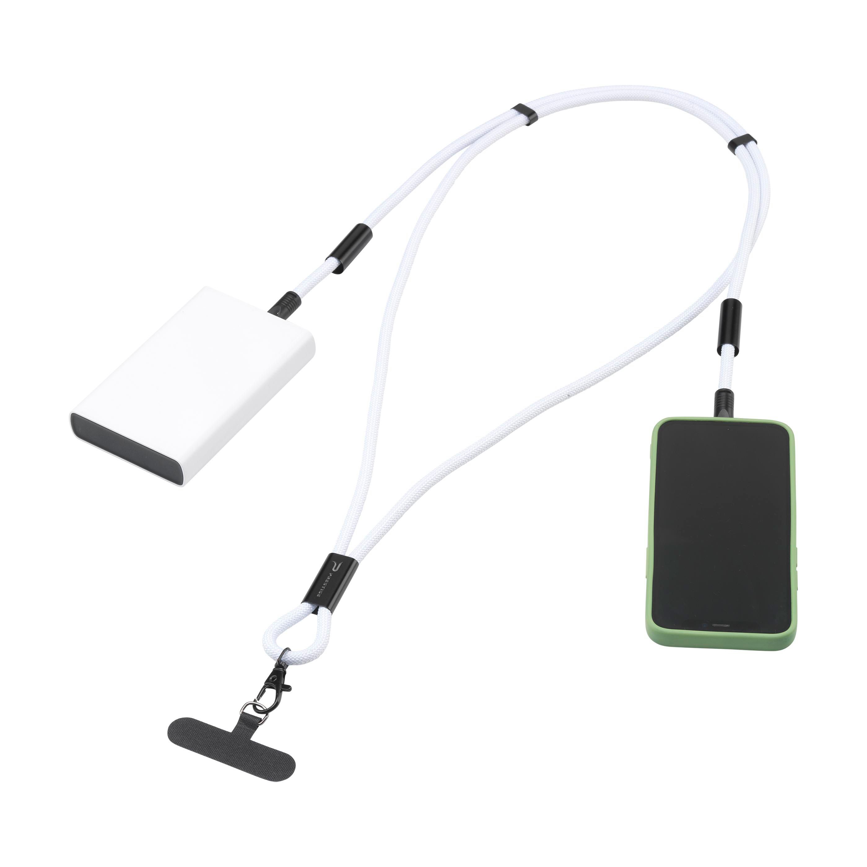 Vue 2 de Lanyard 2-in-1 GRS RPET Load & Sync USB Cable
