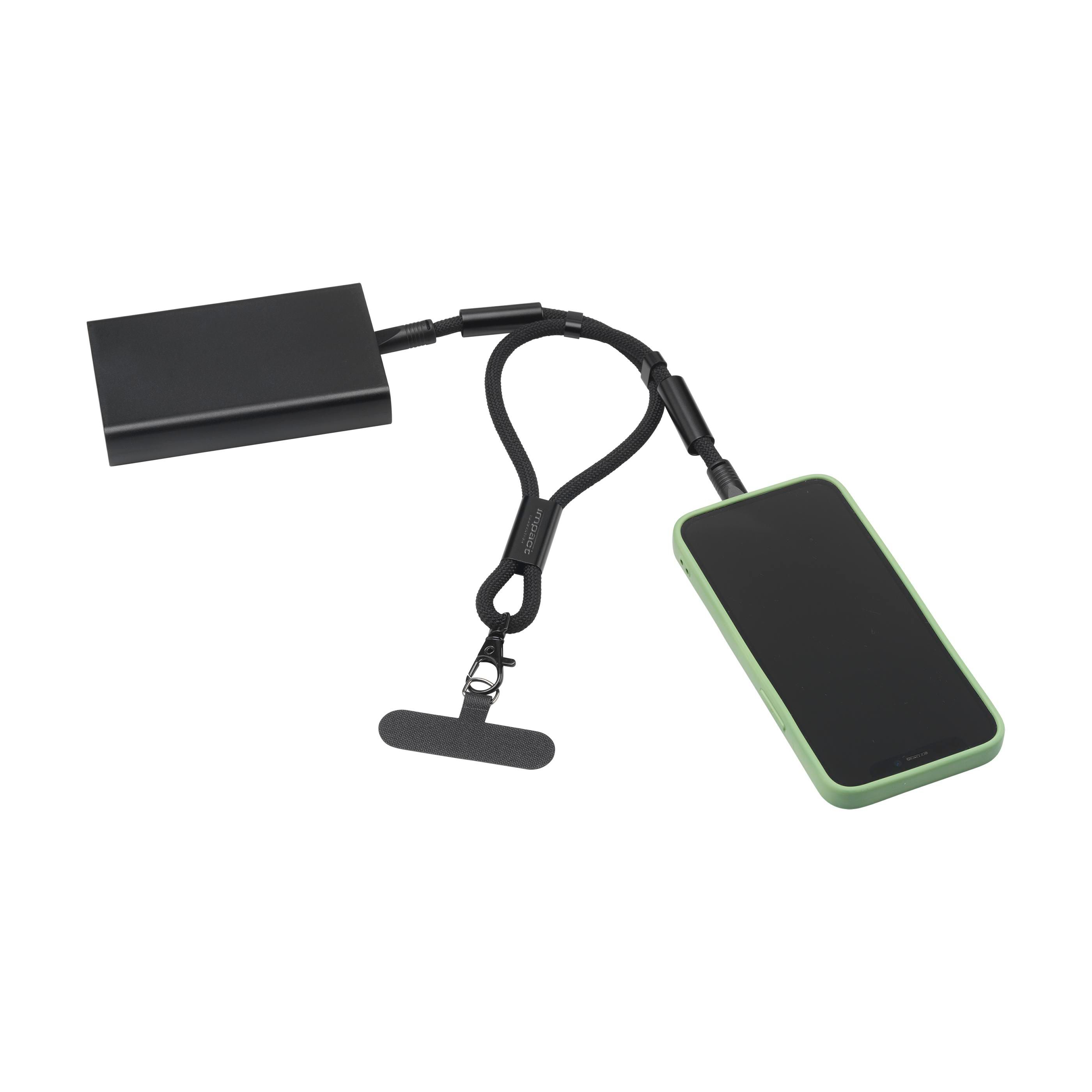 Vue 2 de Wrist Lanyard 2-in-1 GRS RPET Load & Sync USB Cable