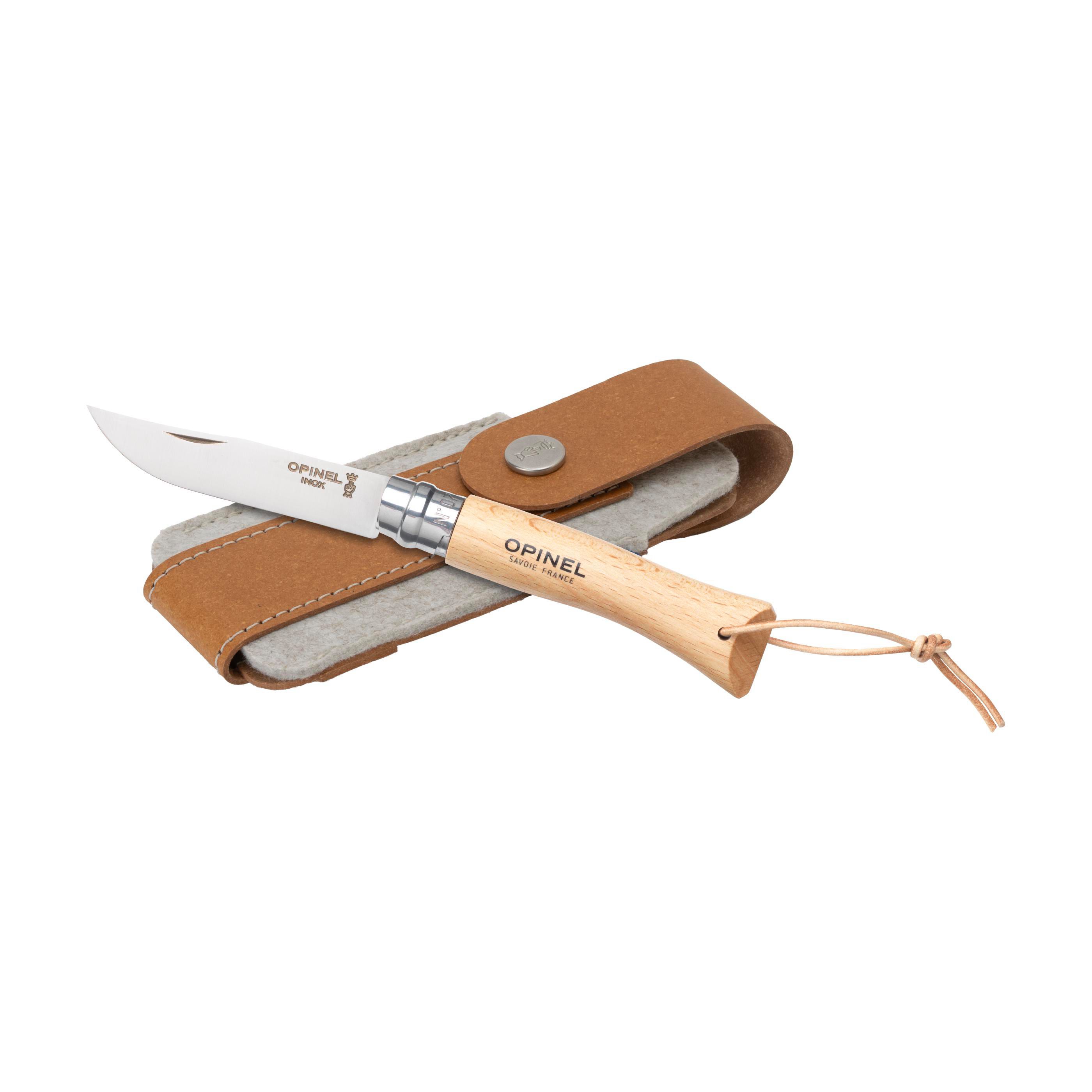 Opinel Inox No 07 couteau de poche en étui à couteau