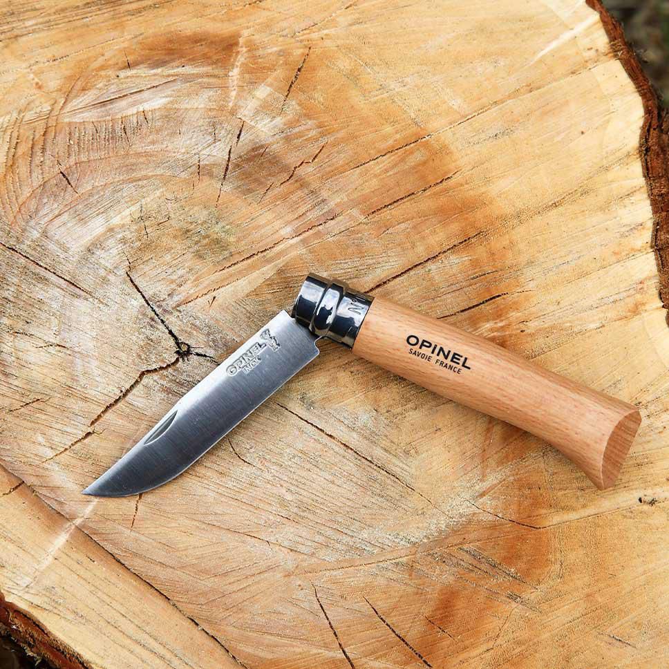 Vue 4 de Opinel Inox No 08 couteau de poche en étui à couteau