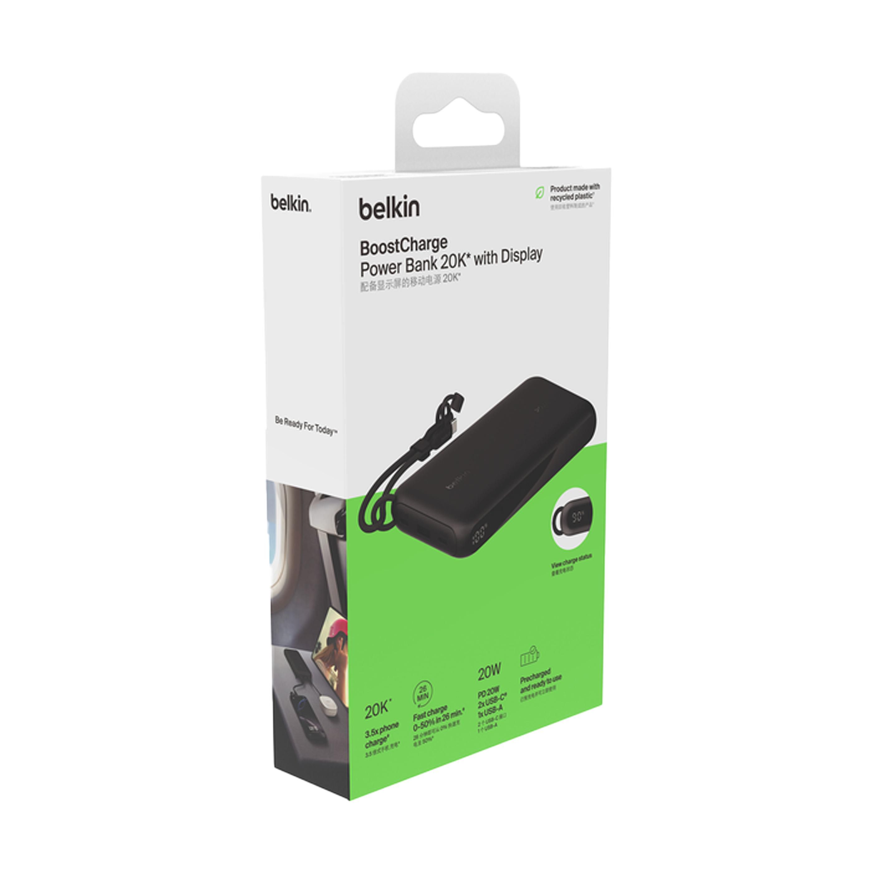 Vue 15 de Belkin BoostCharge Powerbank 20K with Display