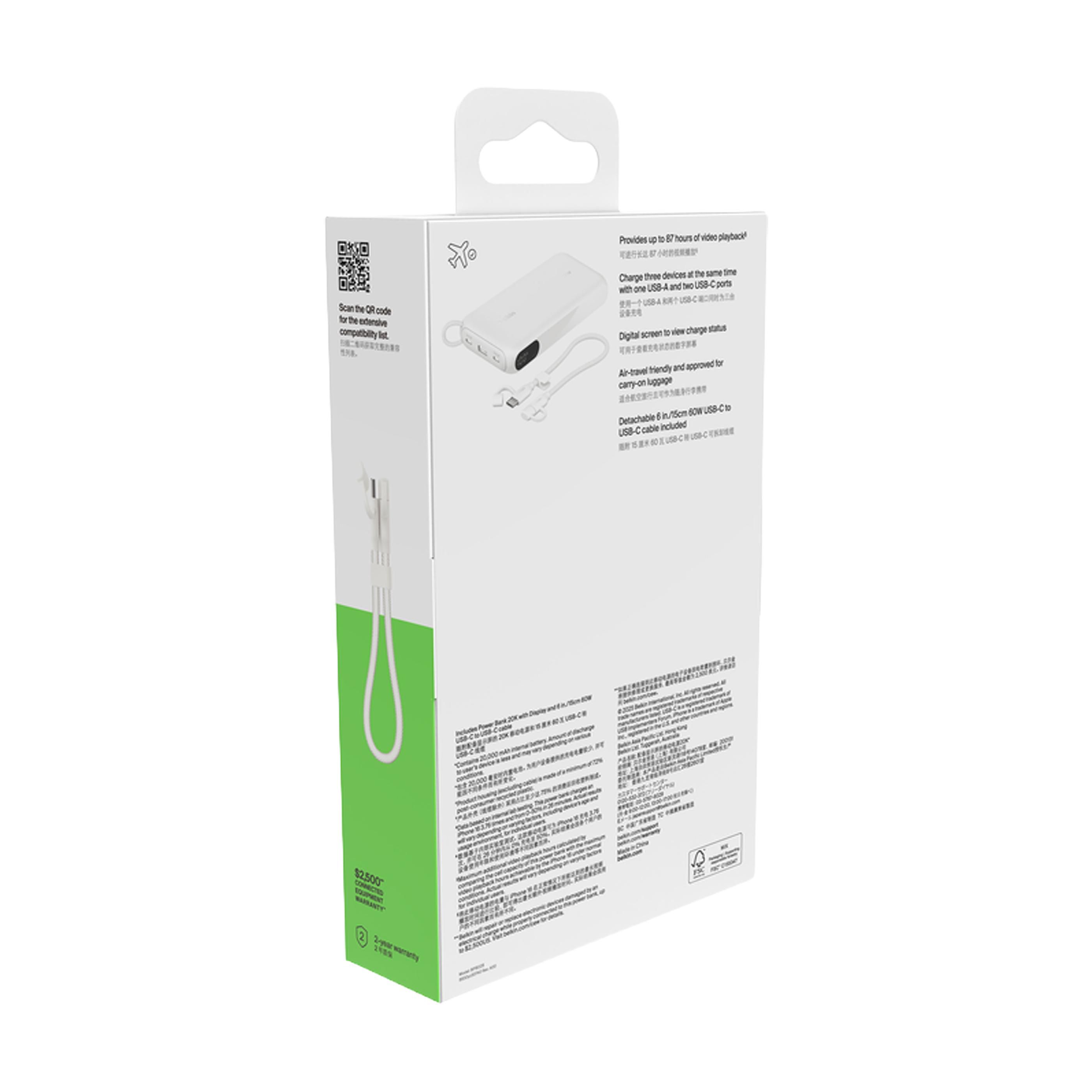 Vue 8 de Belkin BoostCharge Powerbank 20K with Display