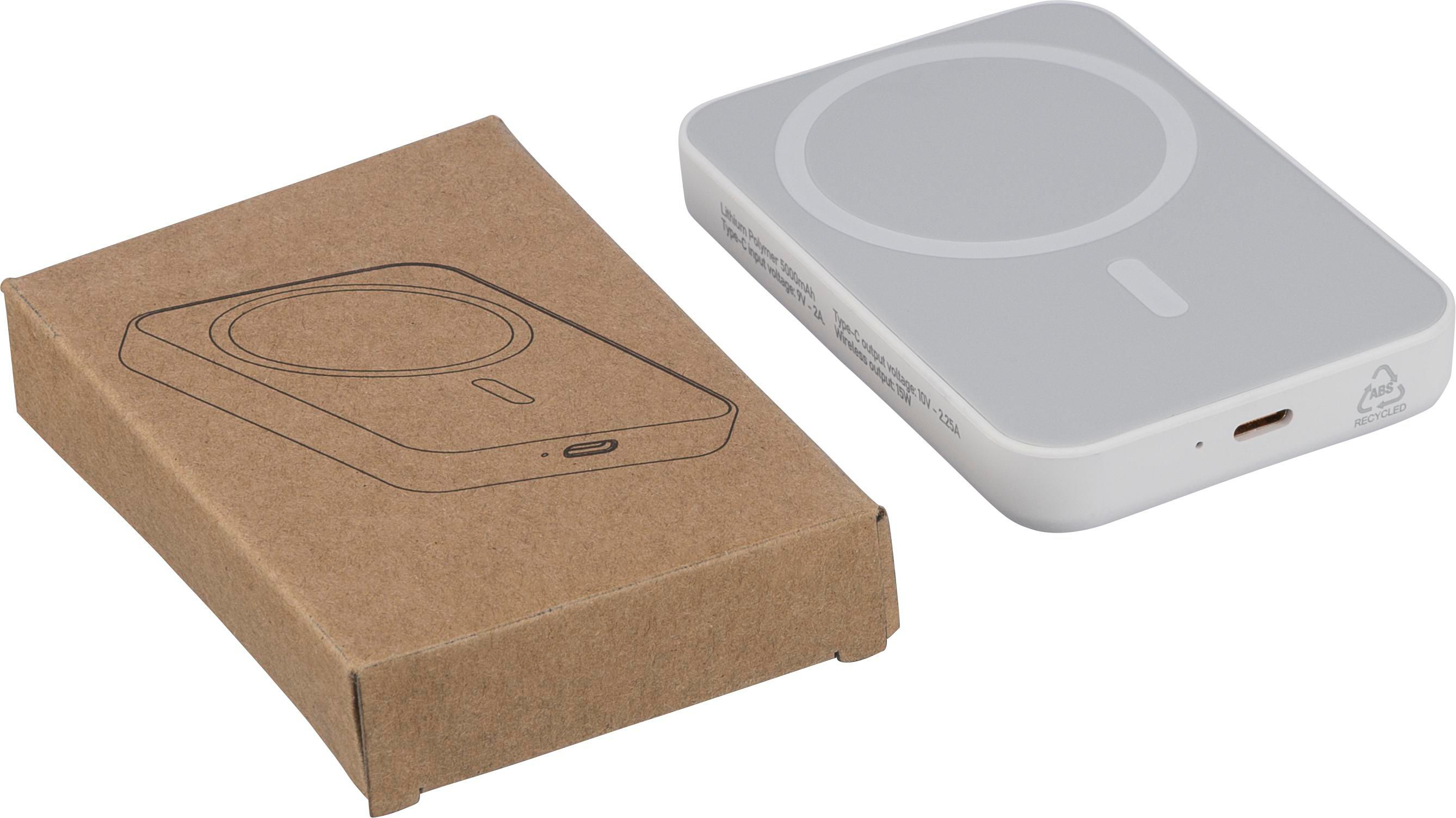 Vue 9 de Batterie externe avec chargeur sans fil Miren | Recyclée | 5&nbsp;000 mAh | Compatible MagSafe