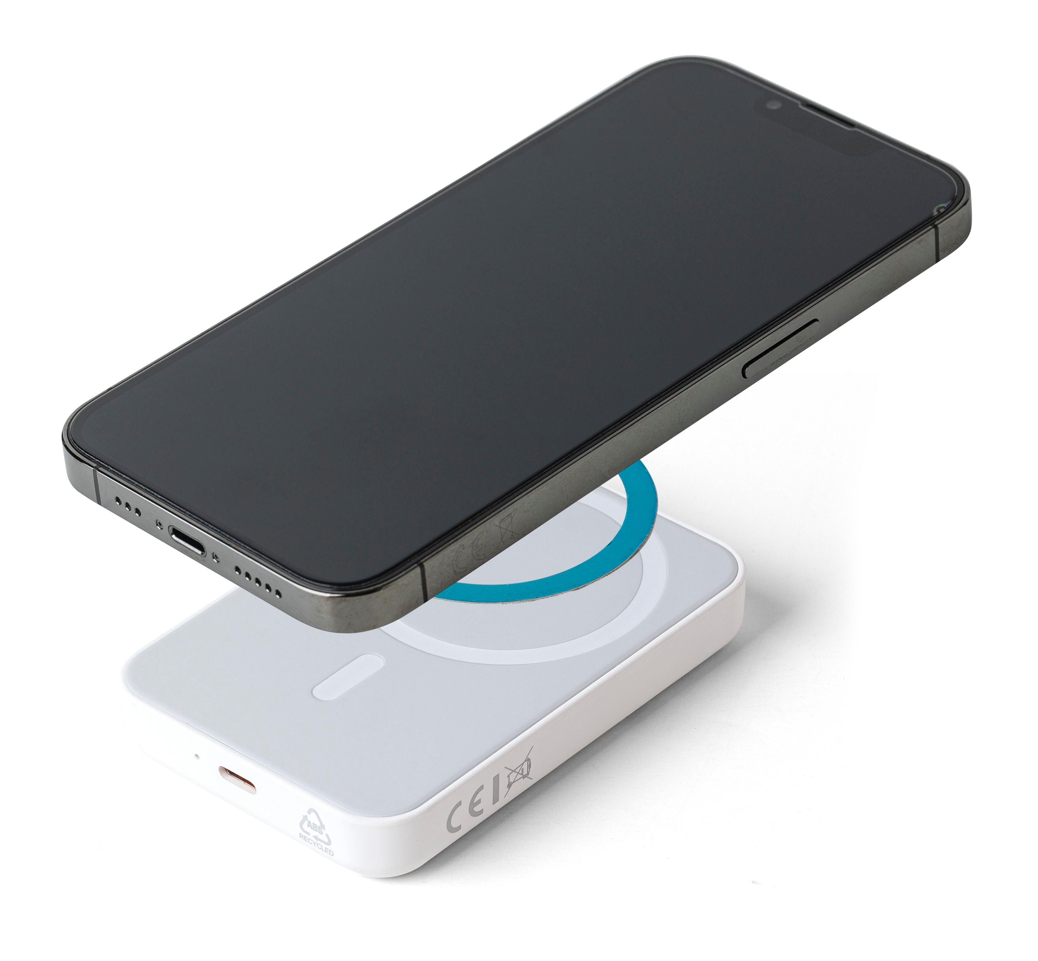 Vue 6 de Batterie externe avec chargeur sans fil Miren | Recyclée | 5&nbsp;000 mAh | Compatible MagSafe