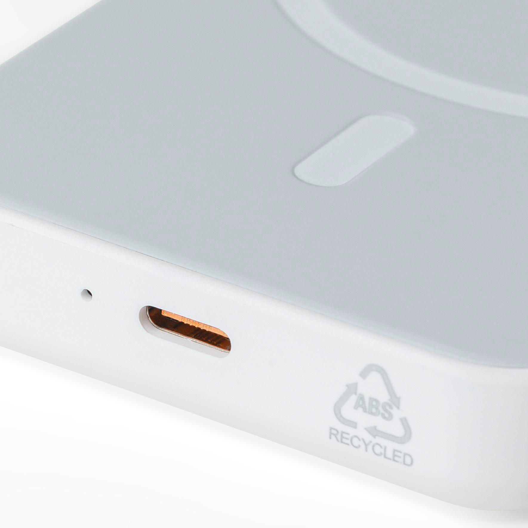 Vue 12 de Batterie externe avec chargeur sans fil Miren | Recyclée | 5&nbsp;000 mAh | Compatible MagSafe