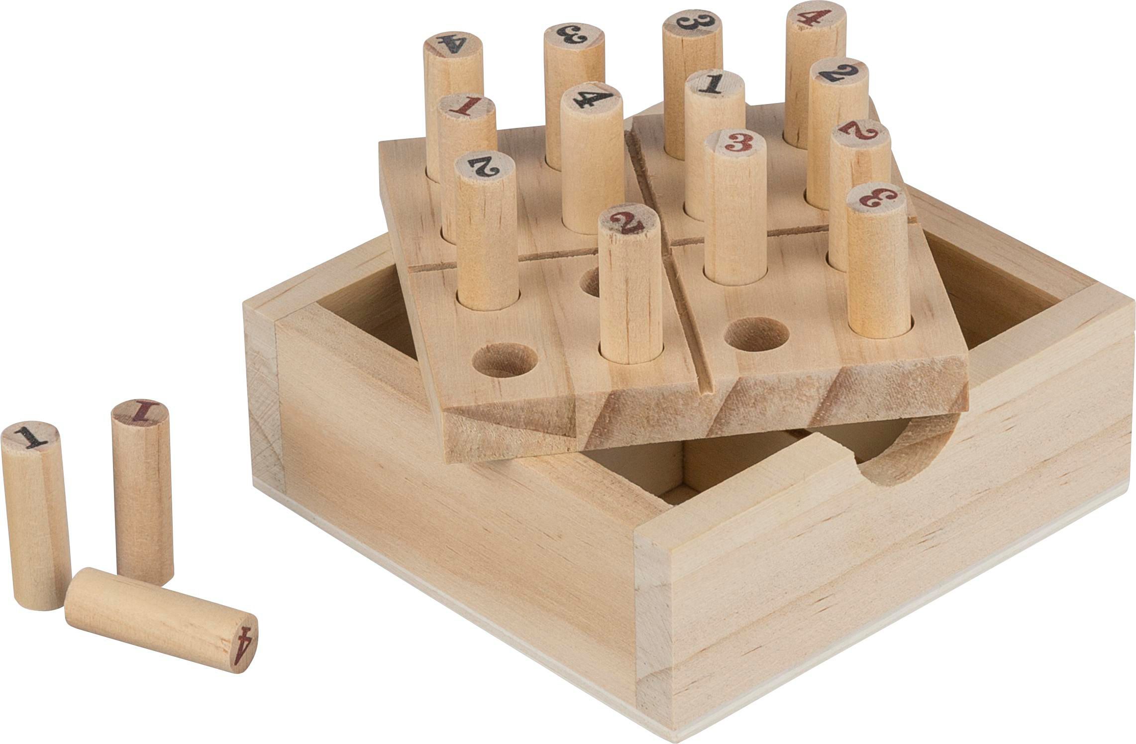 Vue 3 de Set de mini-sudoku Kenza | Bois de pin