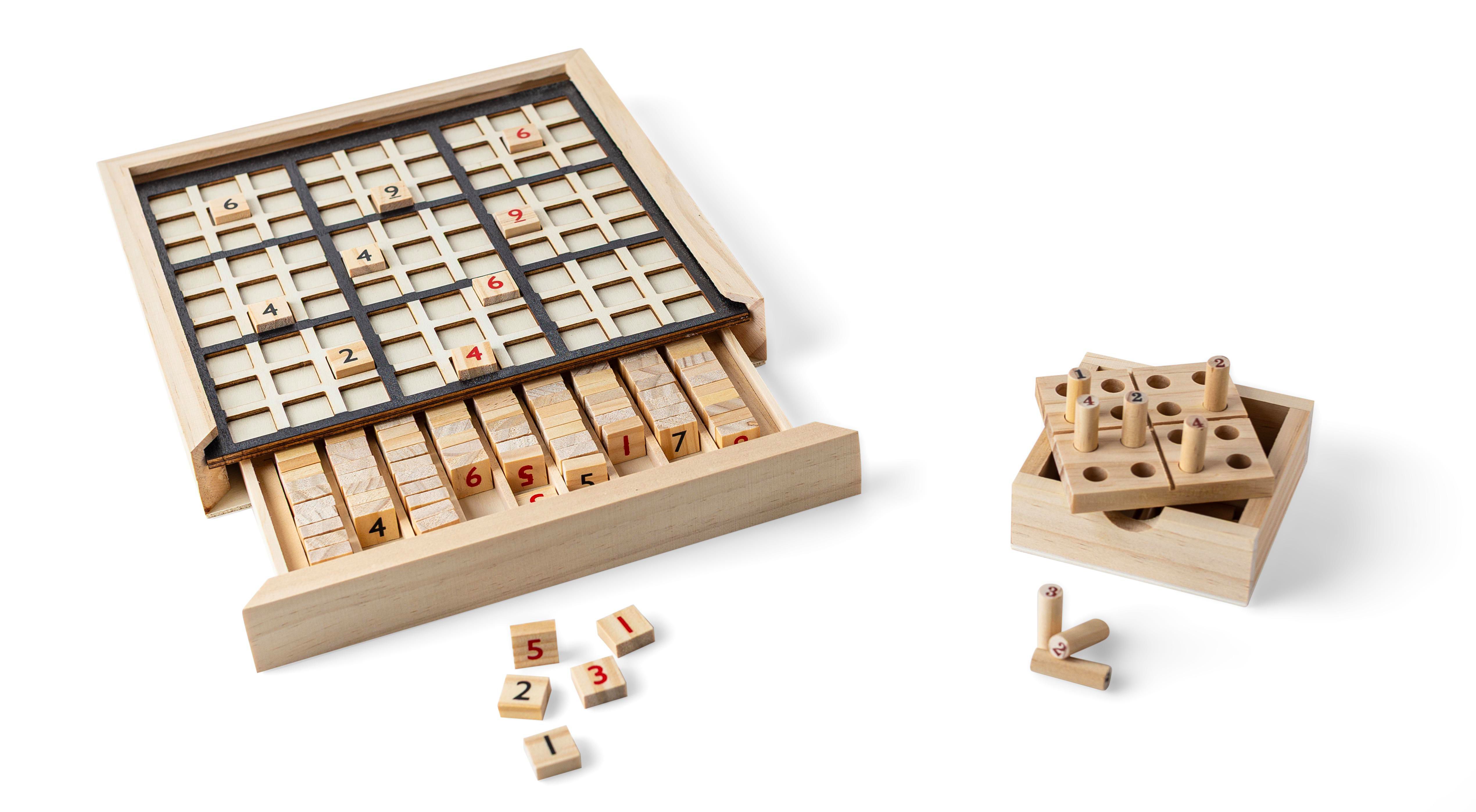 Vue 6 de Set de mini-sudoku Kenza | Bois de pin