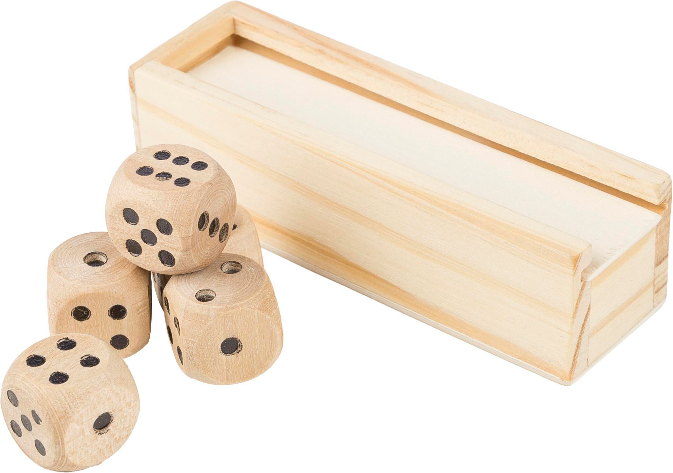 Vue 3 de Set de dés Celine | Bois de hêtre | 5 pièces