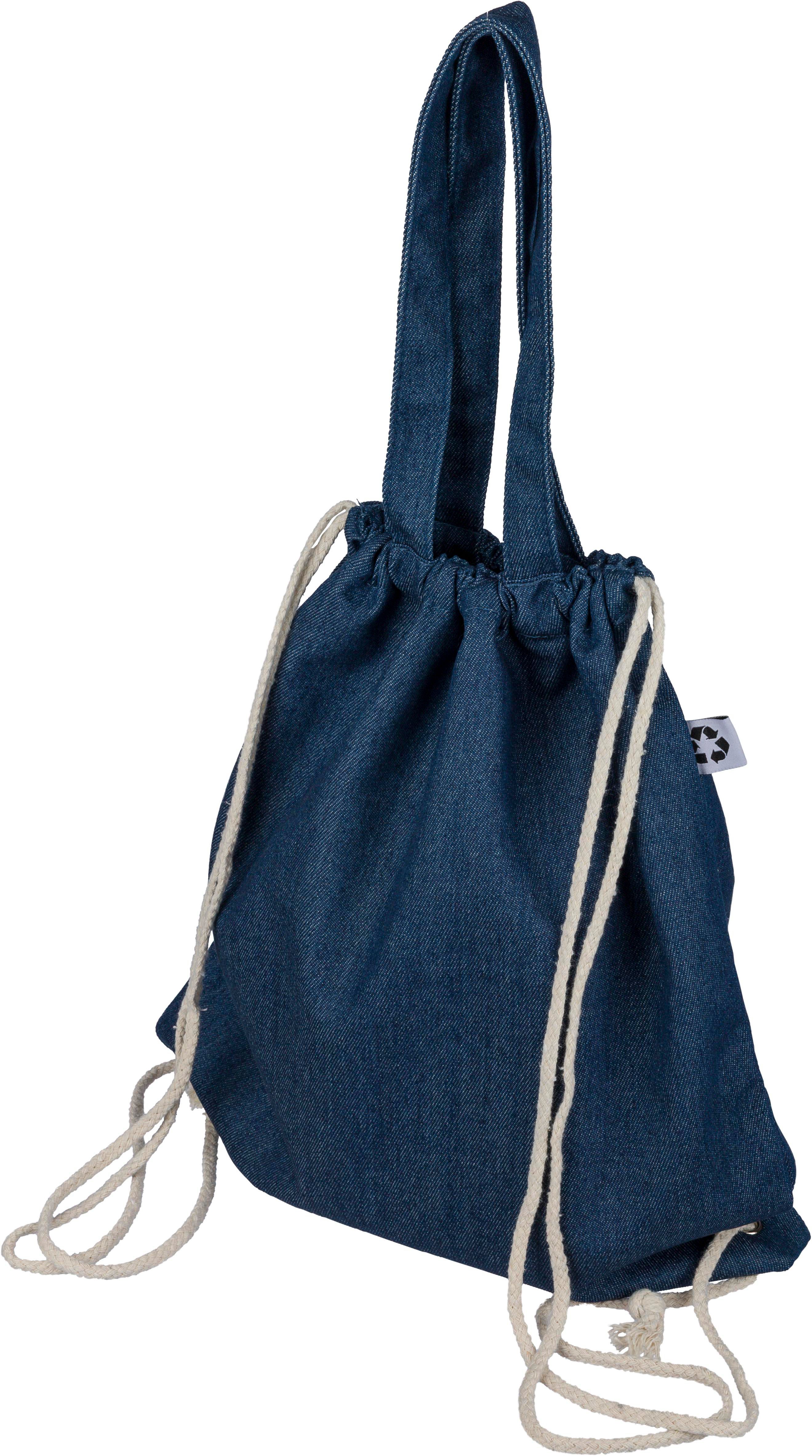 Vue 4 de Sac à cordon Dex | Denim recyclé | 6,6 l