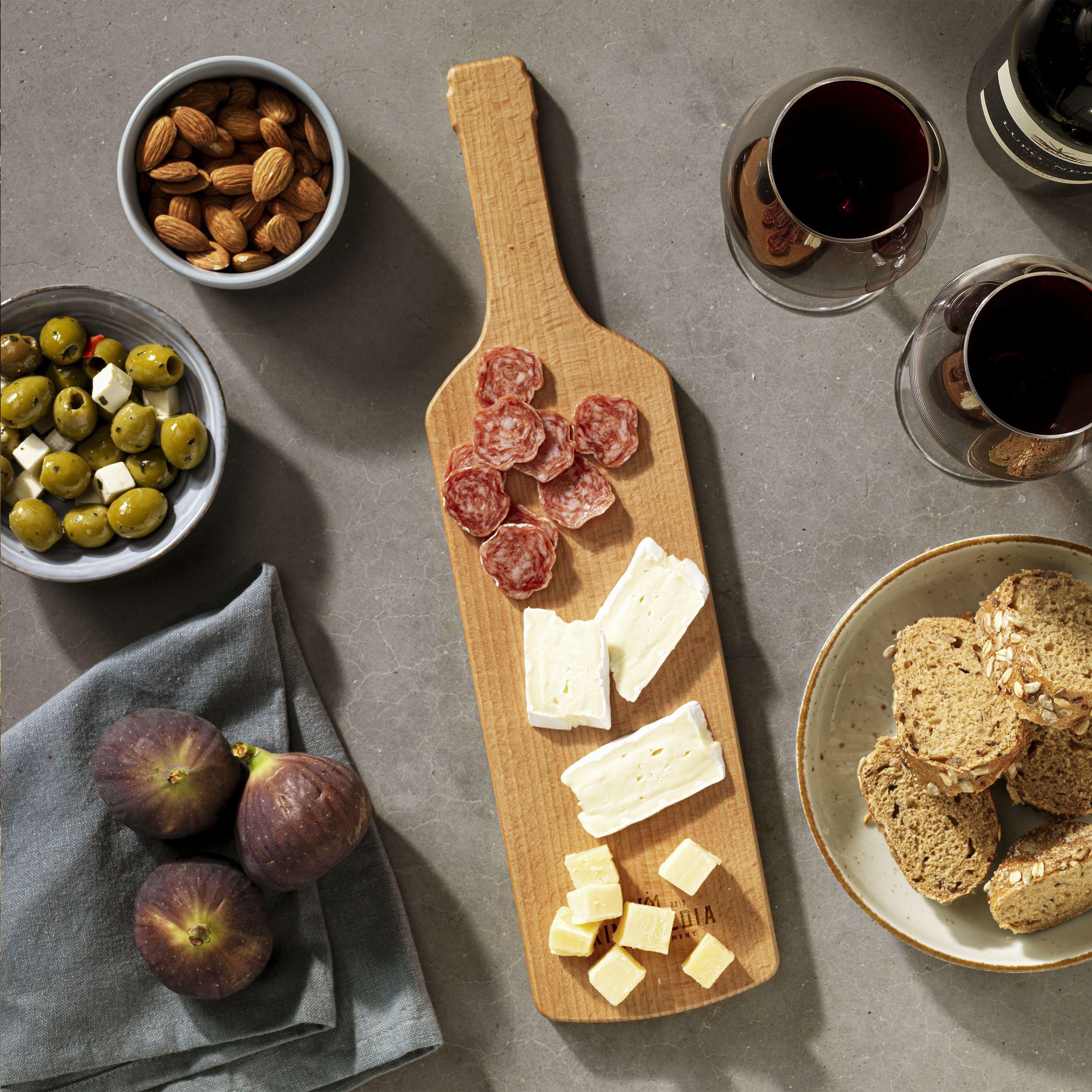 Vue 3 de Bowls and Dishes - Bois de hêtre - Bouteille de Vin Board planche de servir