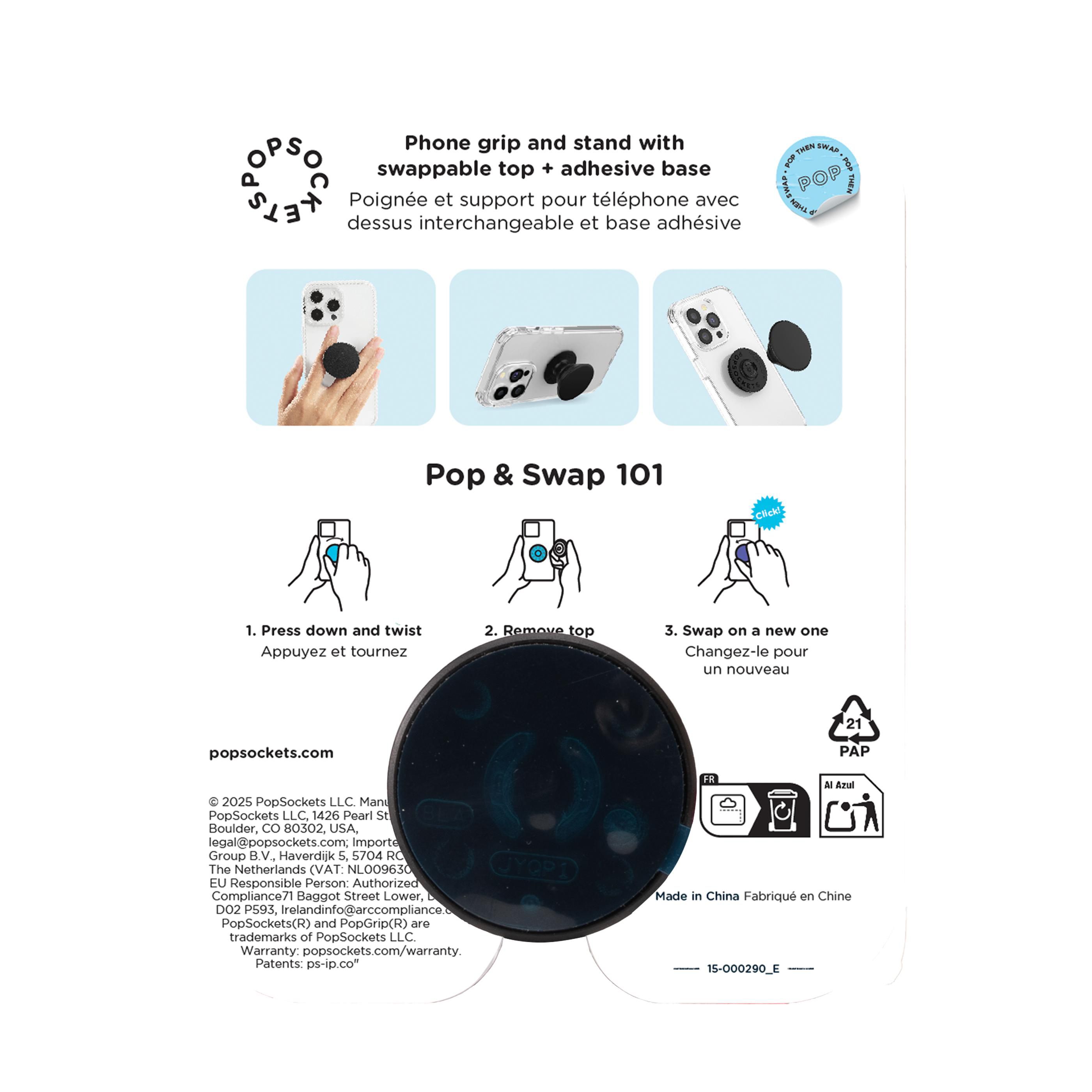 Vue 5 de PopSockets® 2.0 PopGrip support pour téléphone