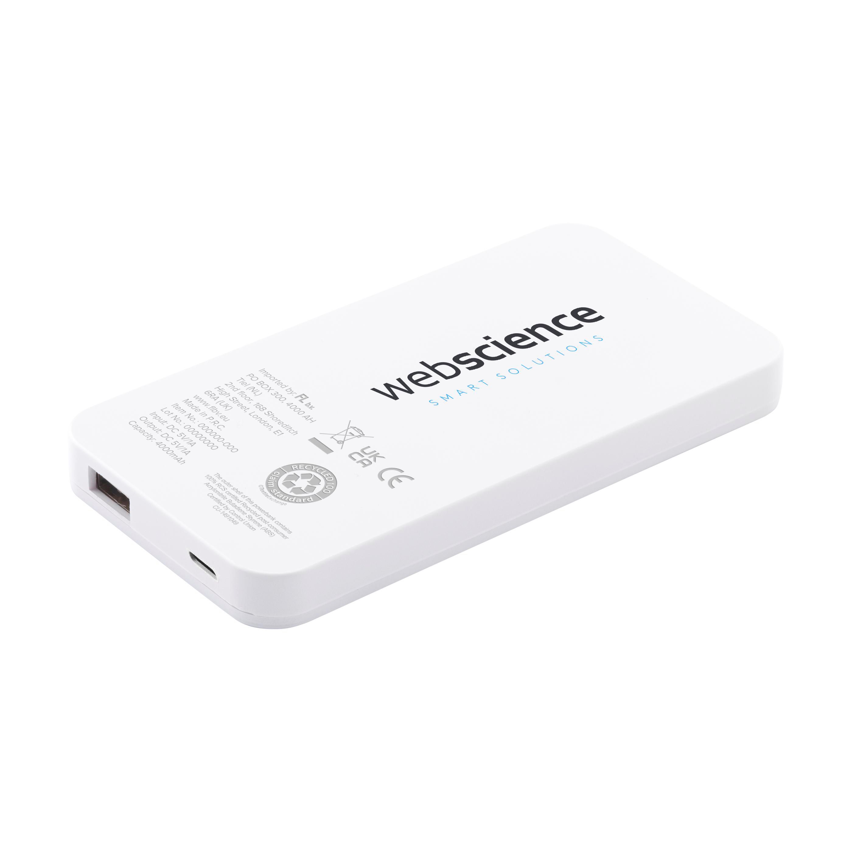 Vue 3 de Solar RCS Powerbank 4000 batterie externe