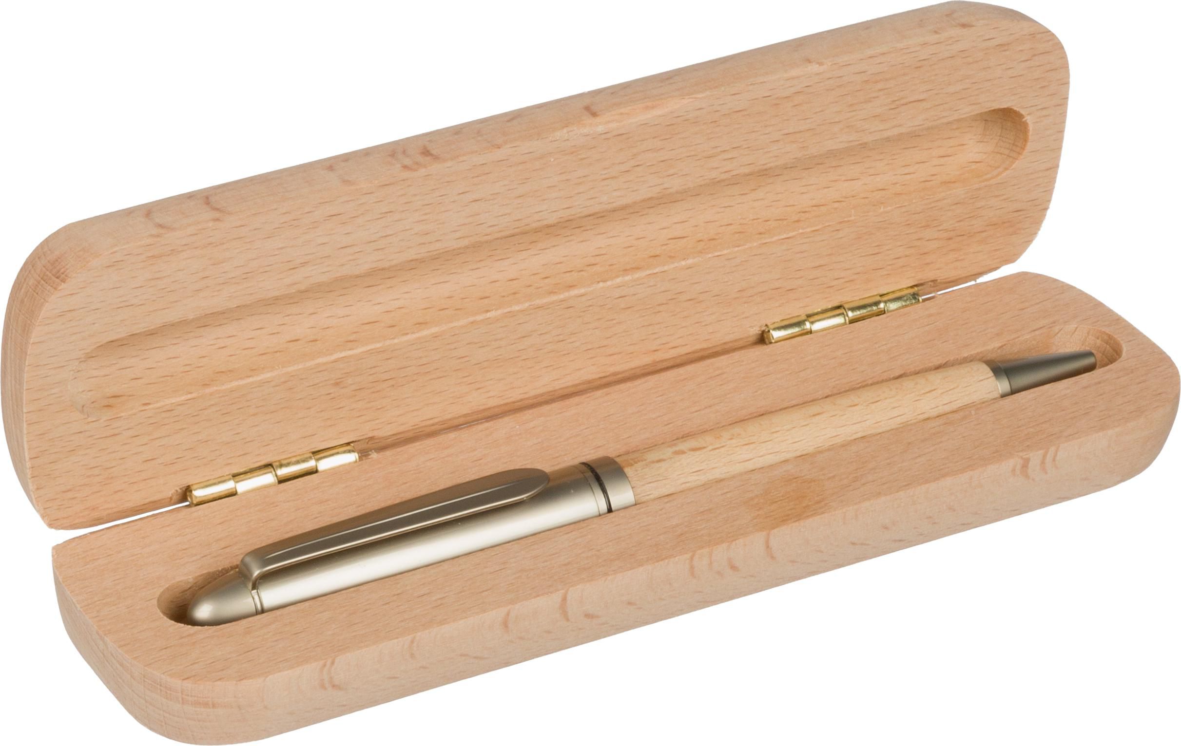 Vue 9 de Stylo bille Tobias | Hêtre | Boîte en bois