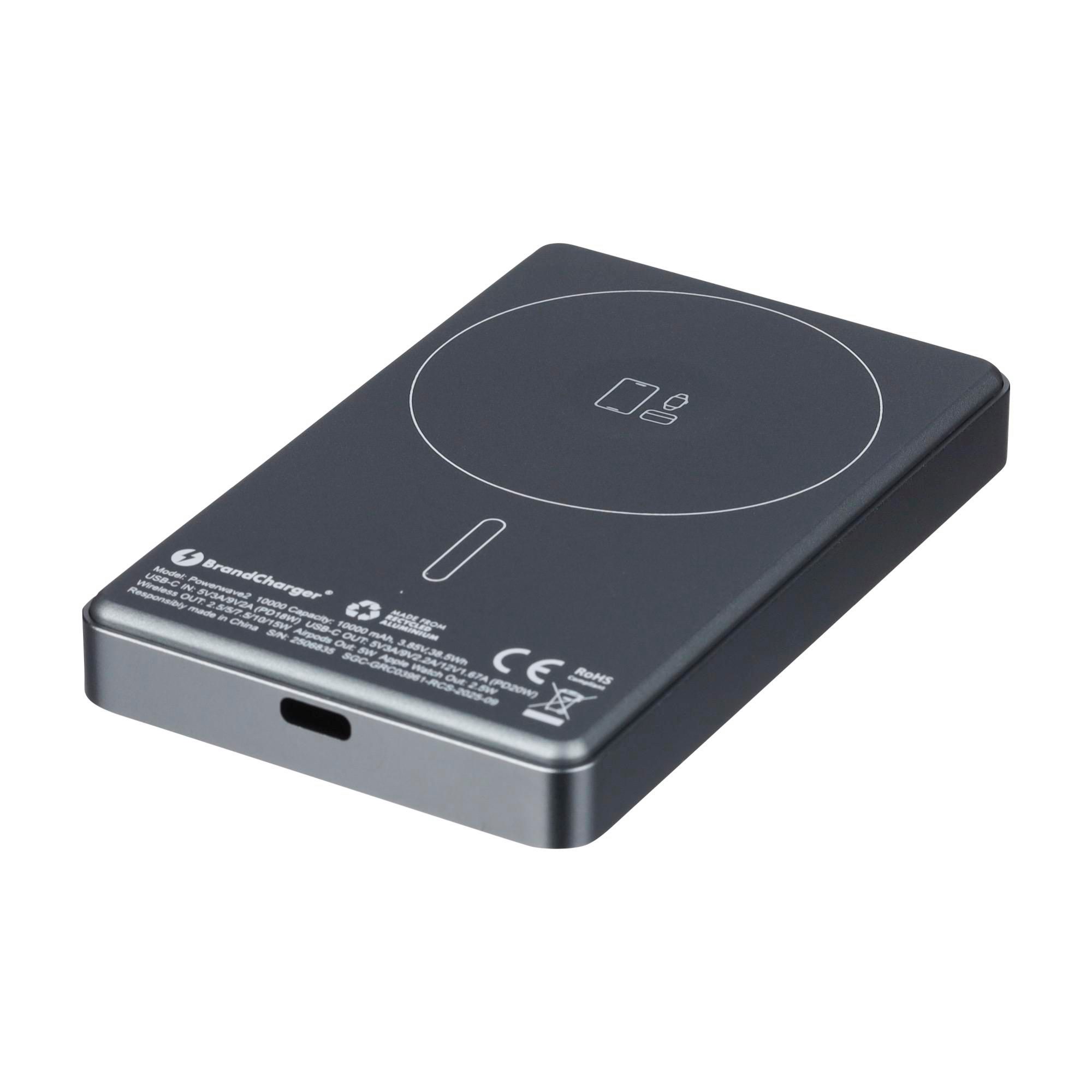 Vue 3 de BrandCharger batterie externe Powerwave 2 | Recyclée | 10 000 mAh