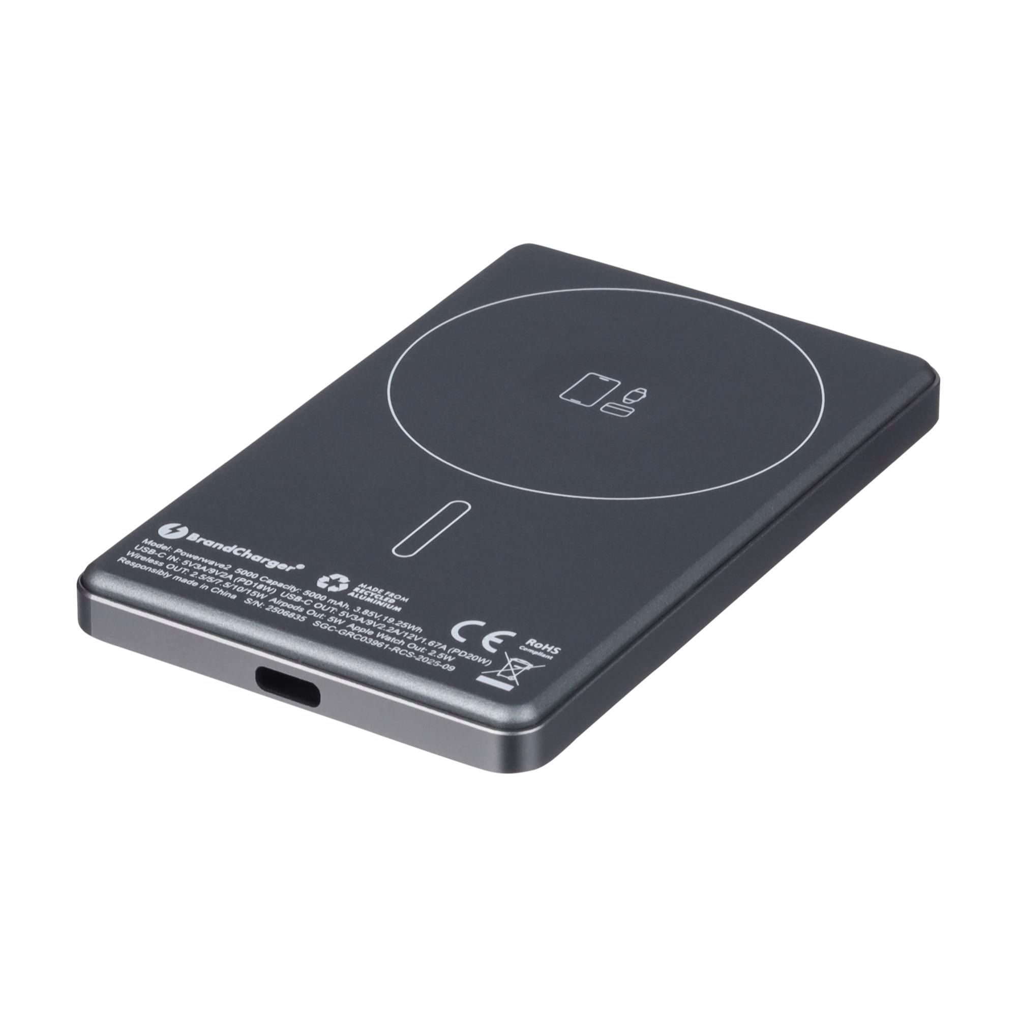 Vue 3 de BrandCharger batterie externe Powerwave 2 | Recyclée | 5 000 mAh