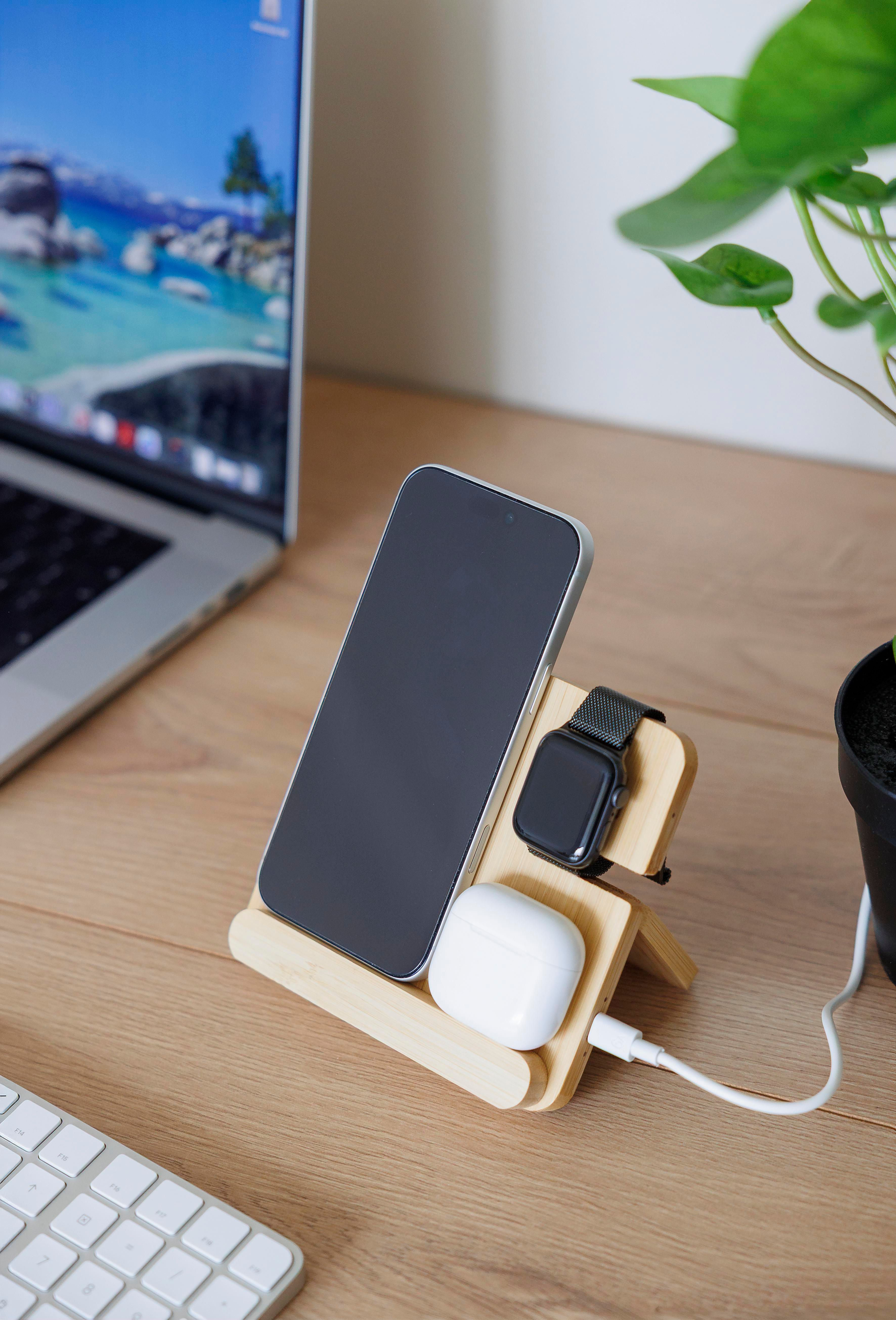 Vue 7 de Chargeur sans fil Tribu | Bambou | 3-en-1
