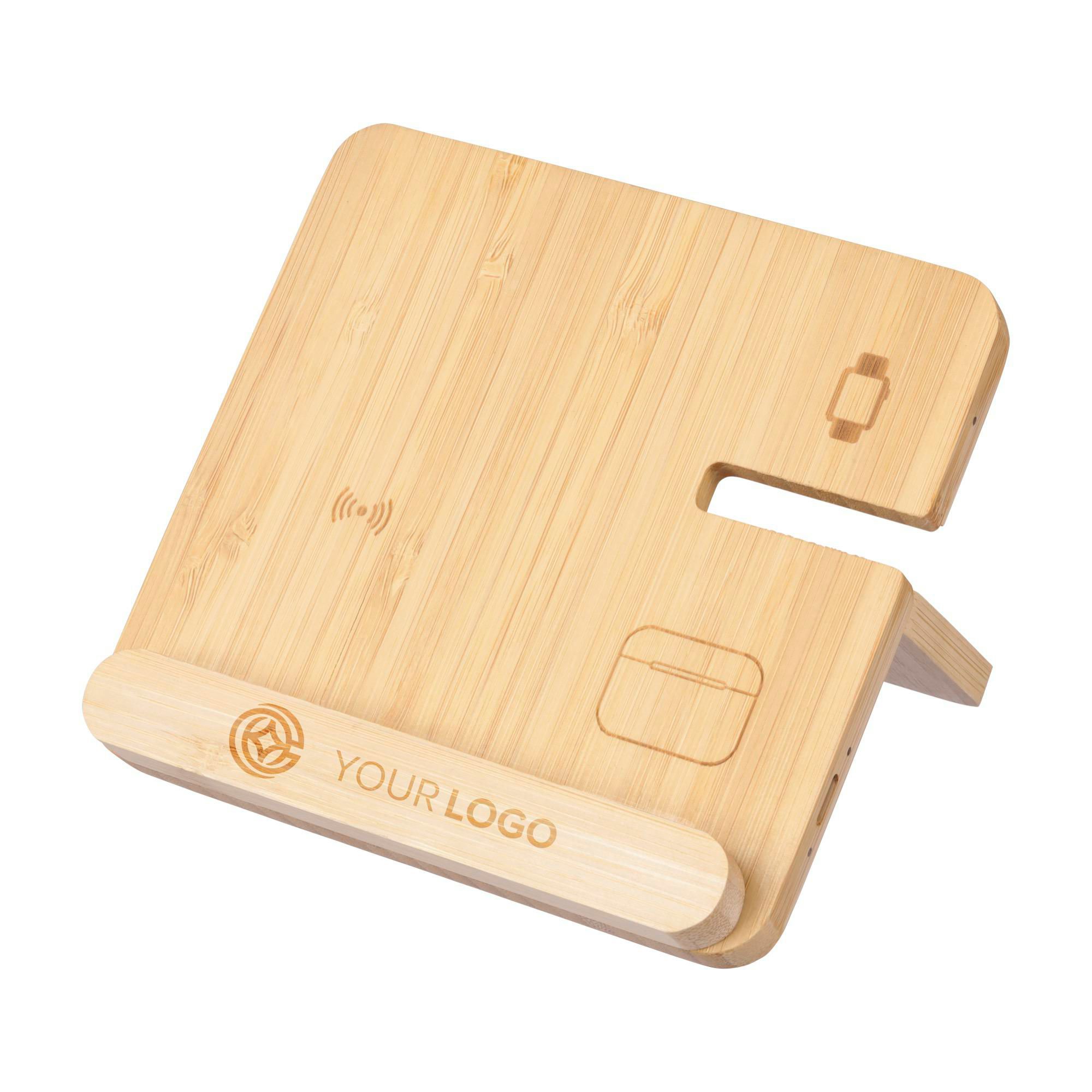 Vue 2 de Chargeur sans fil Tribu | Bambou | 3-en-1